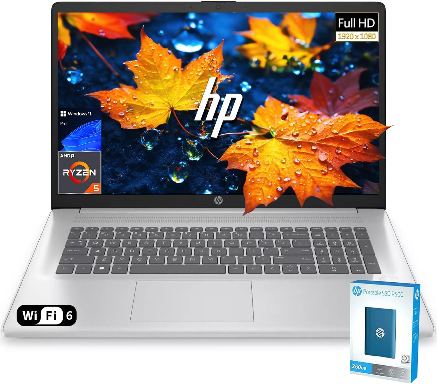 HP 17 inch Laptop with AMD Ryzen 5 and 64GB RAM for Power Users