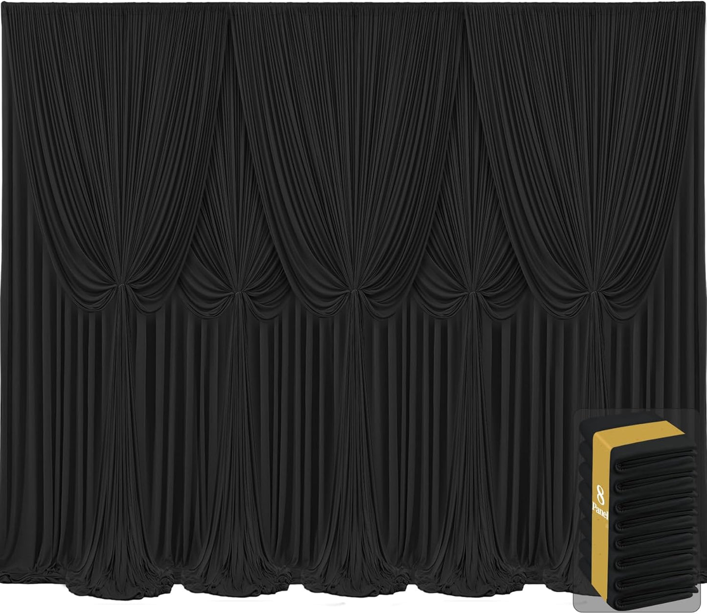 8 Panels Black Backdrop Curtains for Stunning Wedding Decor