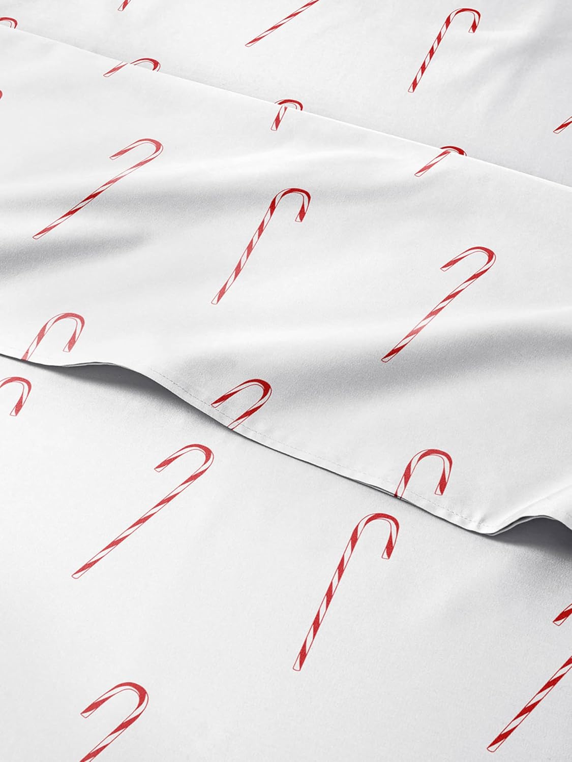 Full Christmas Candy Canes Sheet Set - Cozy Holiday Bedding