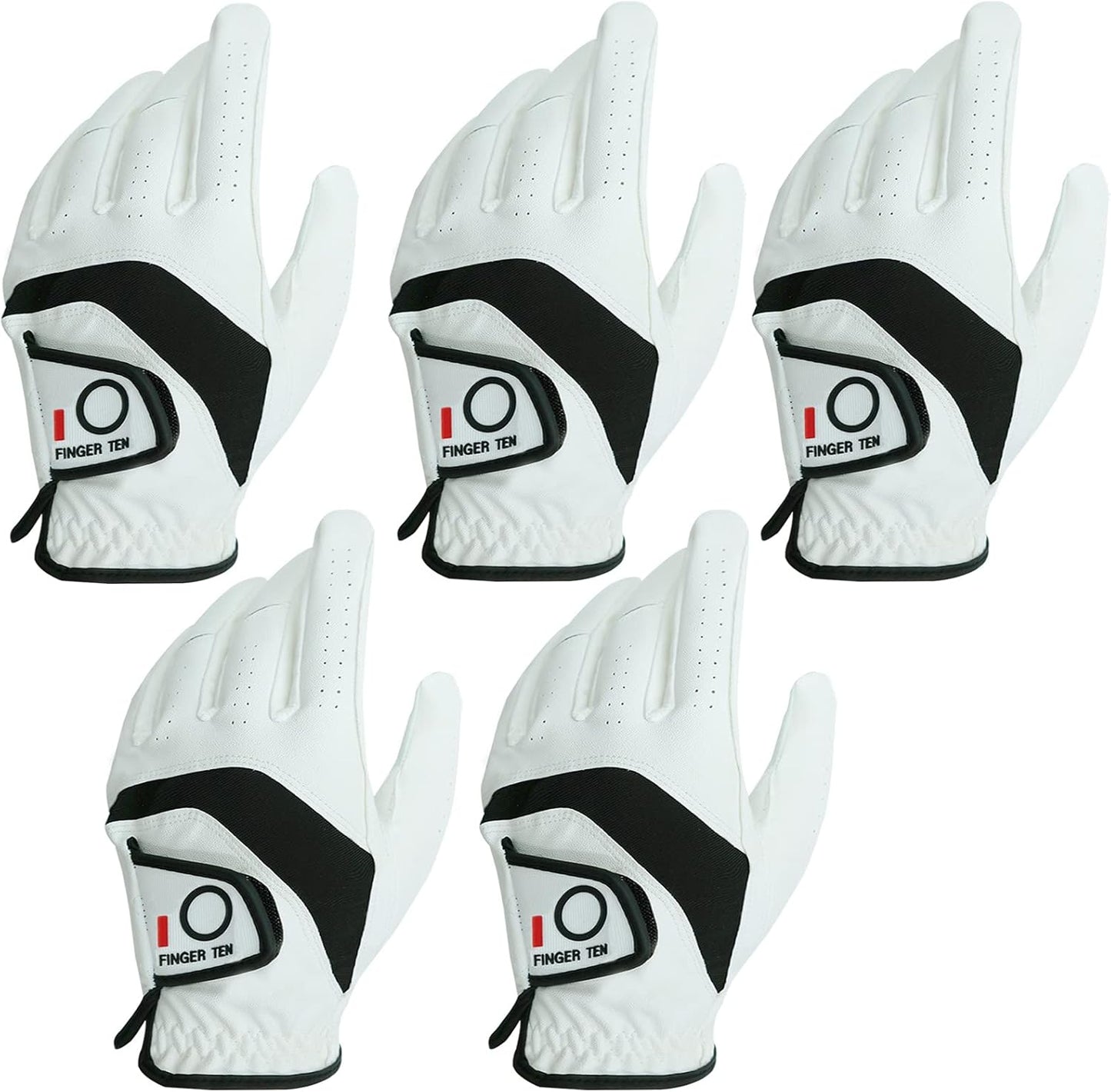 FINGER TEN Golf Gloves Value Pack for All Weather Comfort