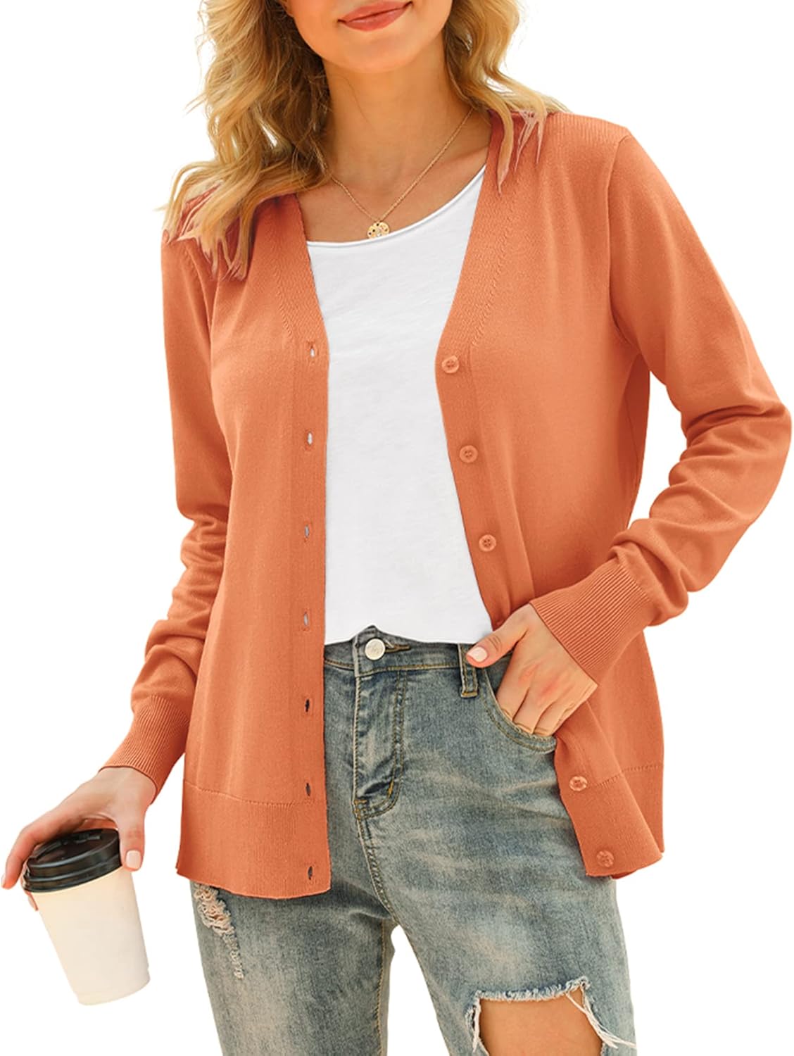 VIISHOW Women's V Neck Button Down Cardigan Sweater for All