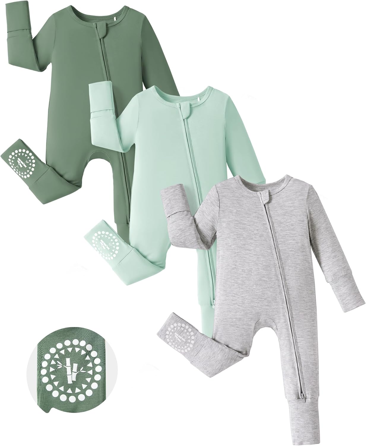 PATPAT Baby Footies for Boys and Girls - Soft Bamboo Viscose