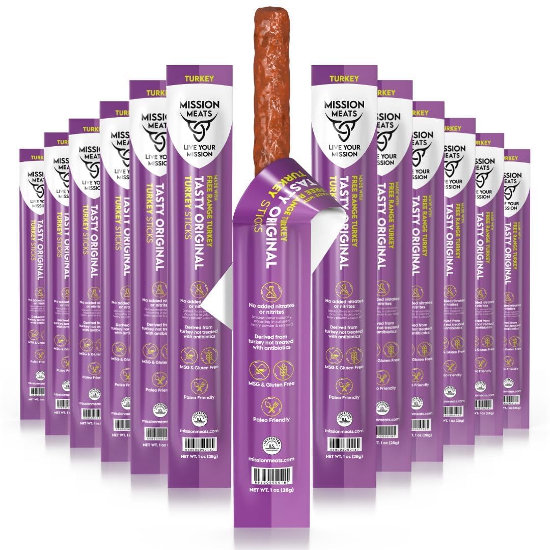 Mission Meats Turkey Sticks: Healthy, Zero Sugar, 9g Protein