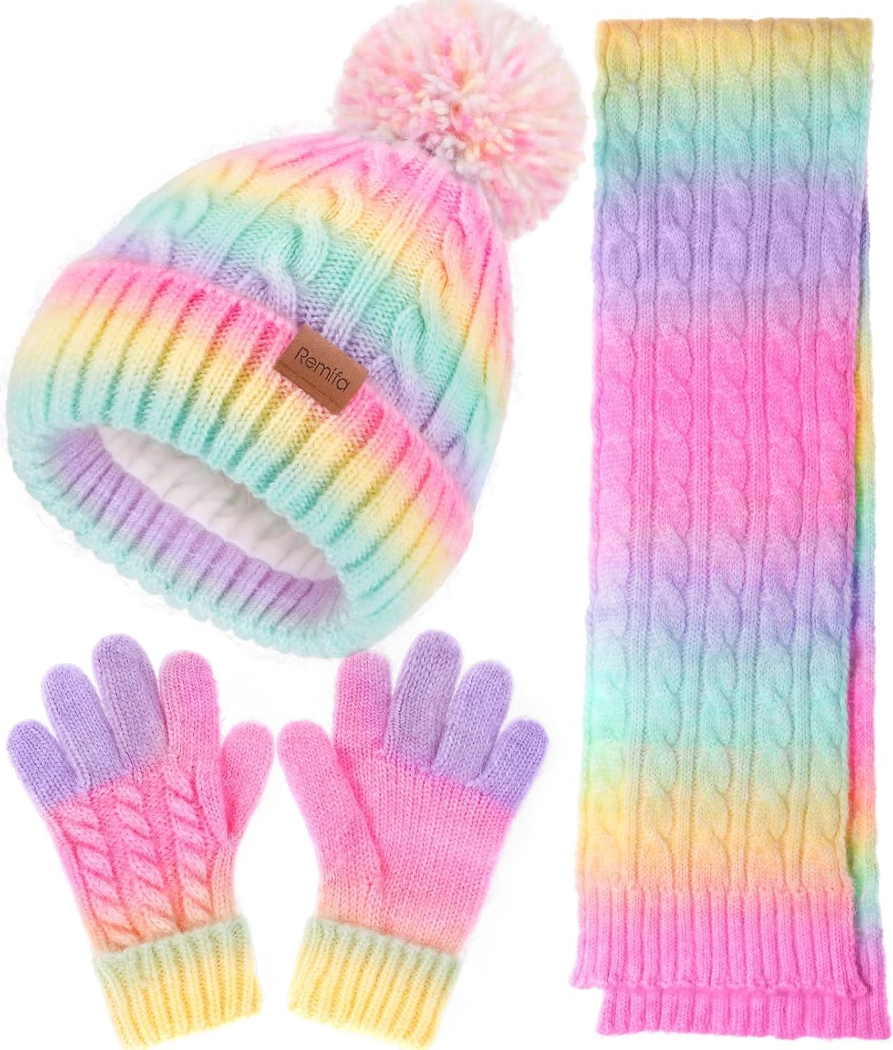Kids Winter Hat Scarf Gloves Set for Boys and Girls - Cozy Warmth