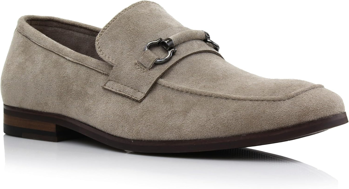 Classic Moc-Toe Penny Loafers with Decorative Buckle for Men