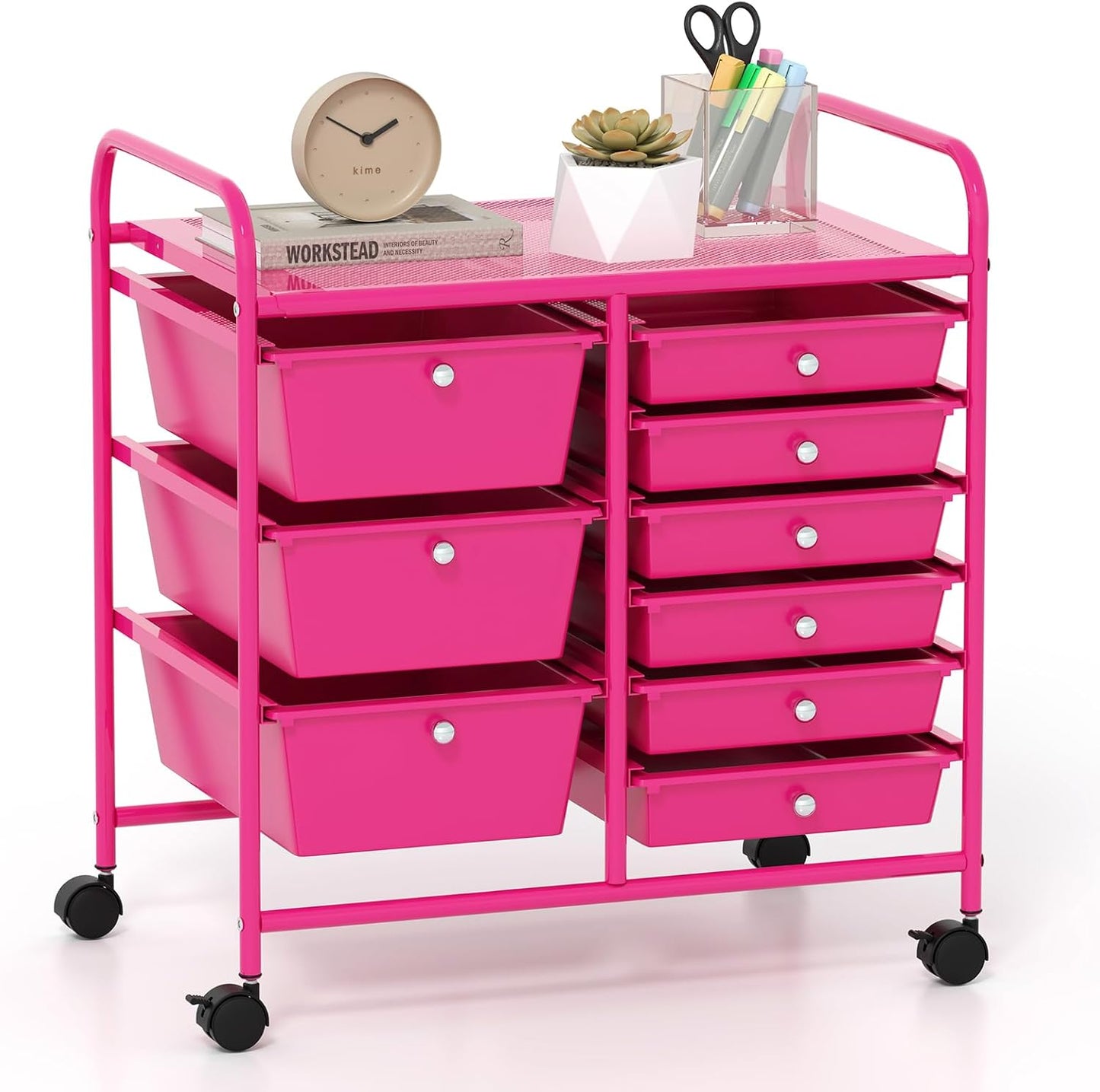 GOFLAME 9-Drawer Rolling Storage Cart for Home Office Use