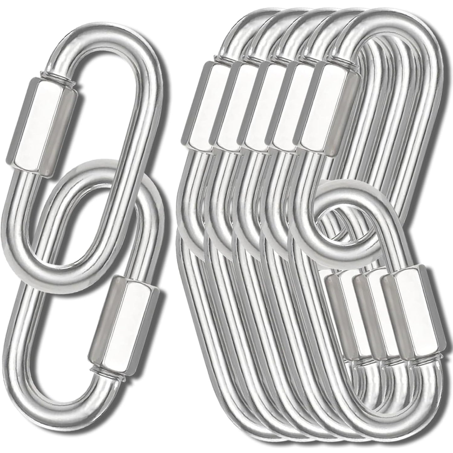 4.2in Chain Quick Links - Heavy Duty Carabiner Set for Camping