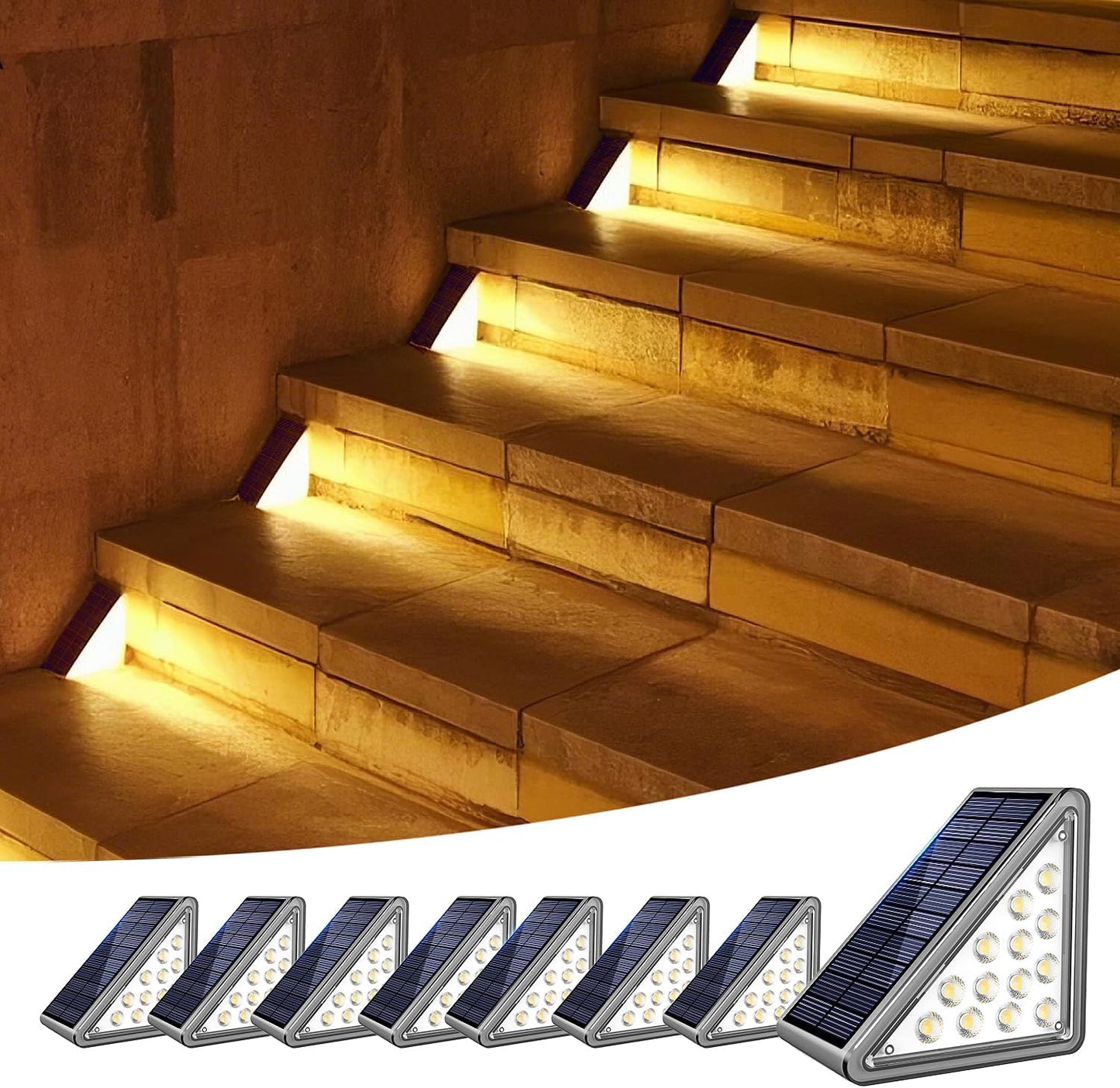 Solar Step Lights Outdoor Stair Light for Safe Navigation