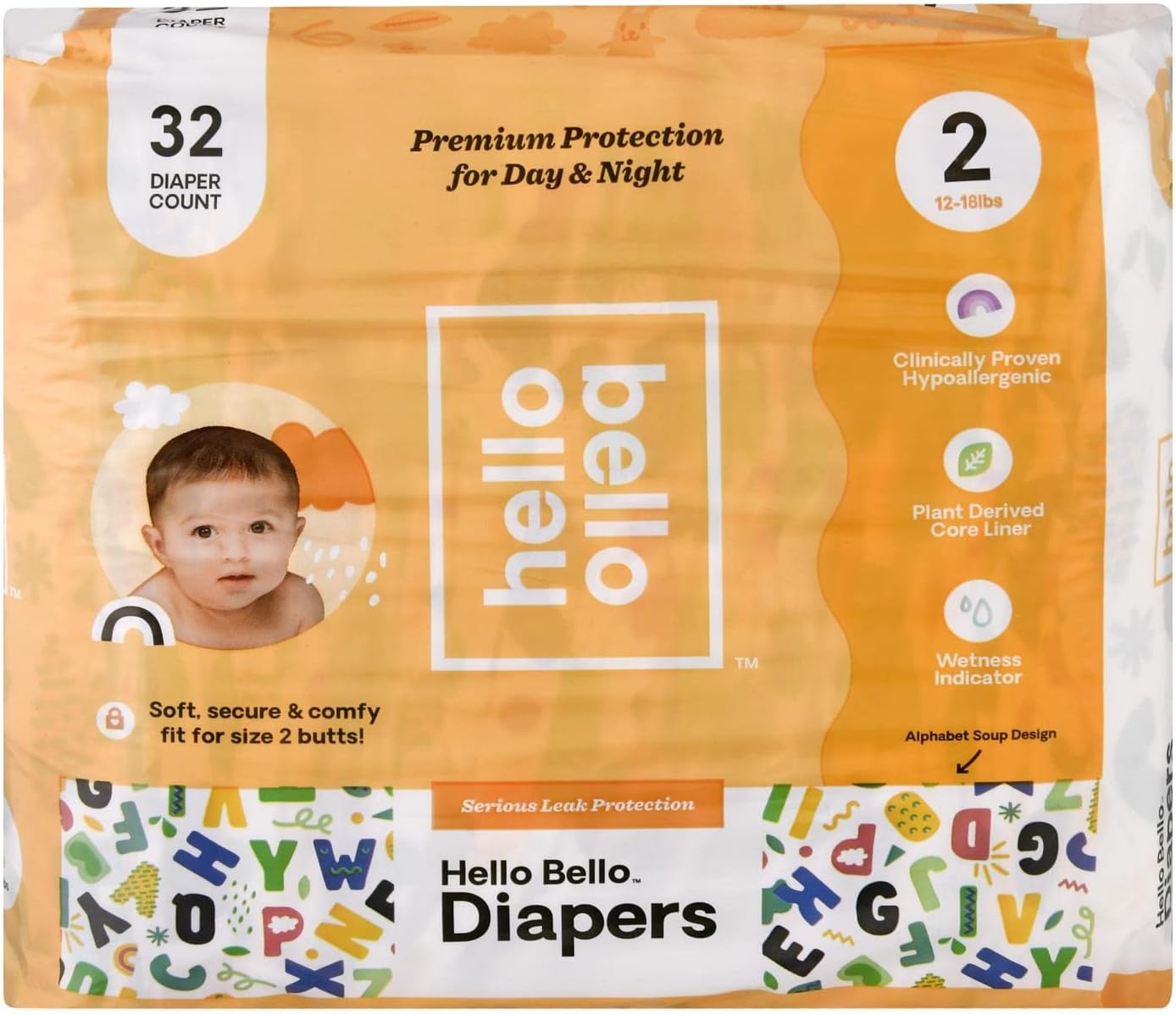 Hello Bello Size 2 Baby Diapers: Extra-Absorbent & Hypoallergenic Comfort