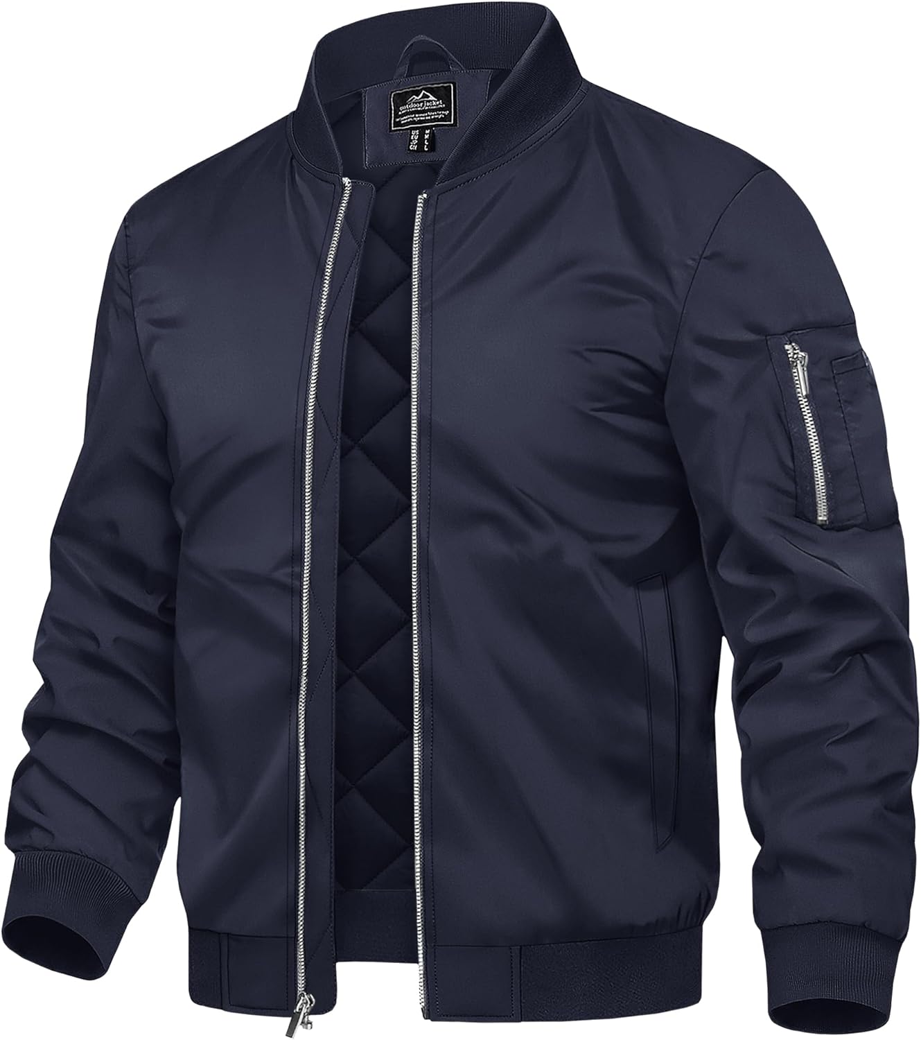 TACVASEN Men's Bomber Jackets Thermal Quilted Water Resistant