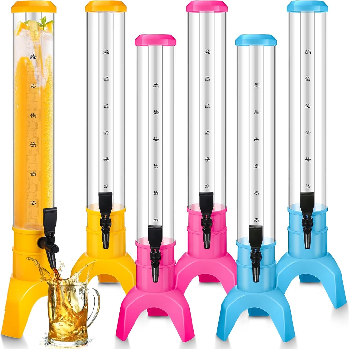 Domensi 6 Pcs Drink Tower Dispenser for Parties and Events