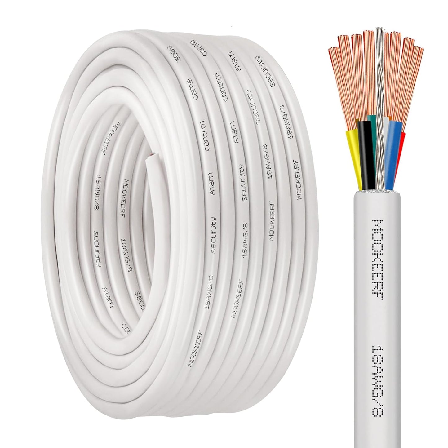18 Gauge 8 Conductor Shielded Wire for Low Voltage Applications