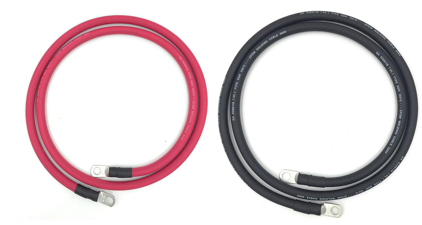 4 AWG Gauge Fully Assembled Battery Cables for RVs and Cars