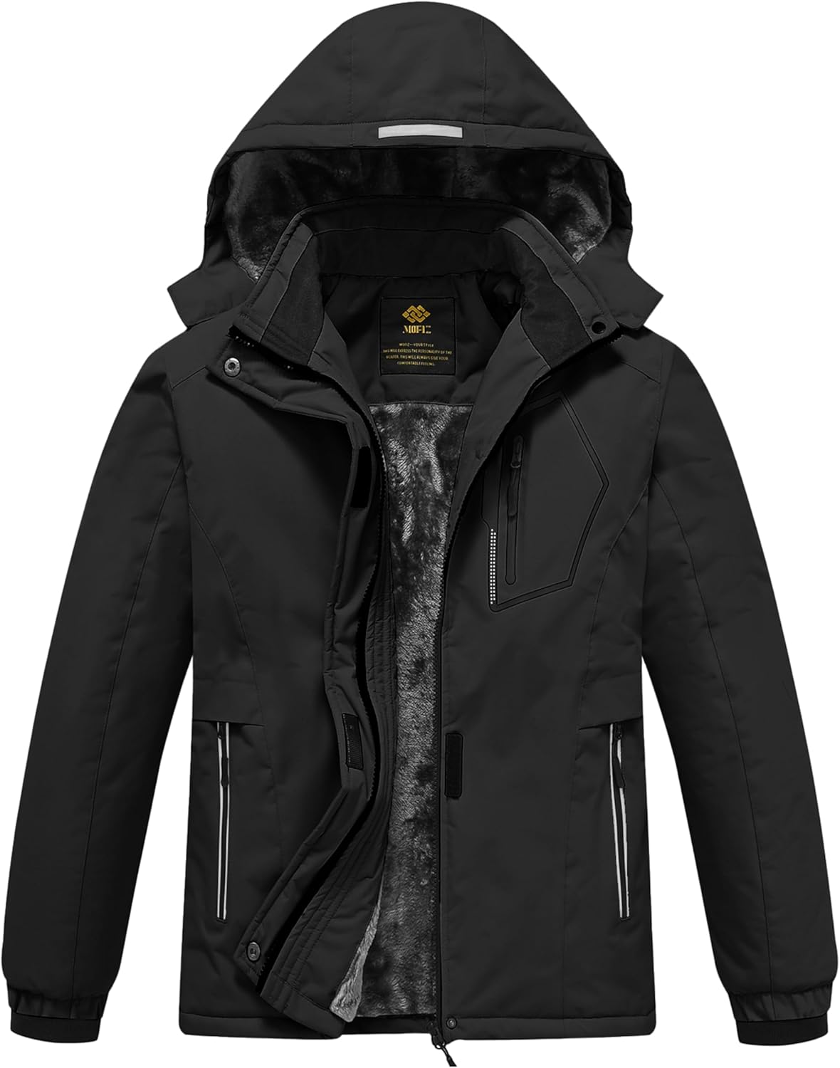 MoFiz Girls Ski Jacket Waterproof Fleece Lined for Winter Fun