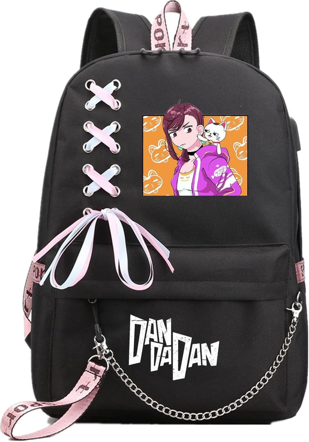 Anime DanDaDan Backpack with USB Port and Headphone Jack