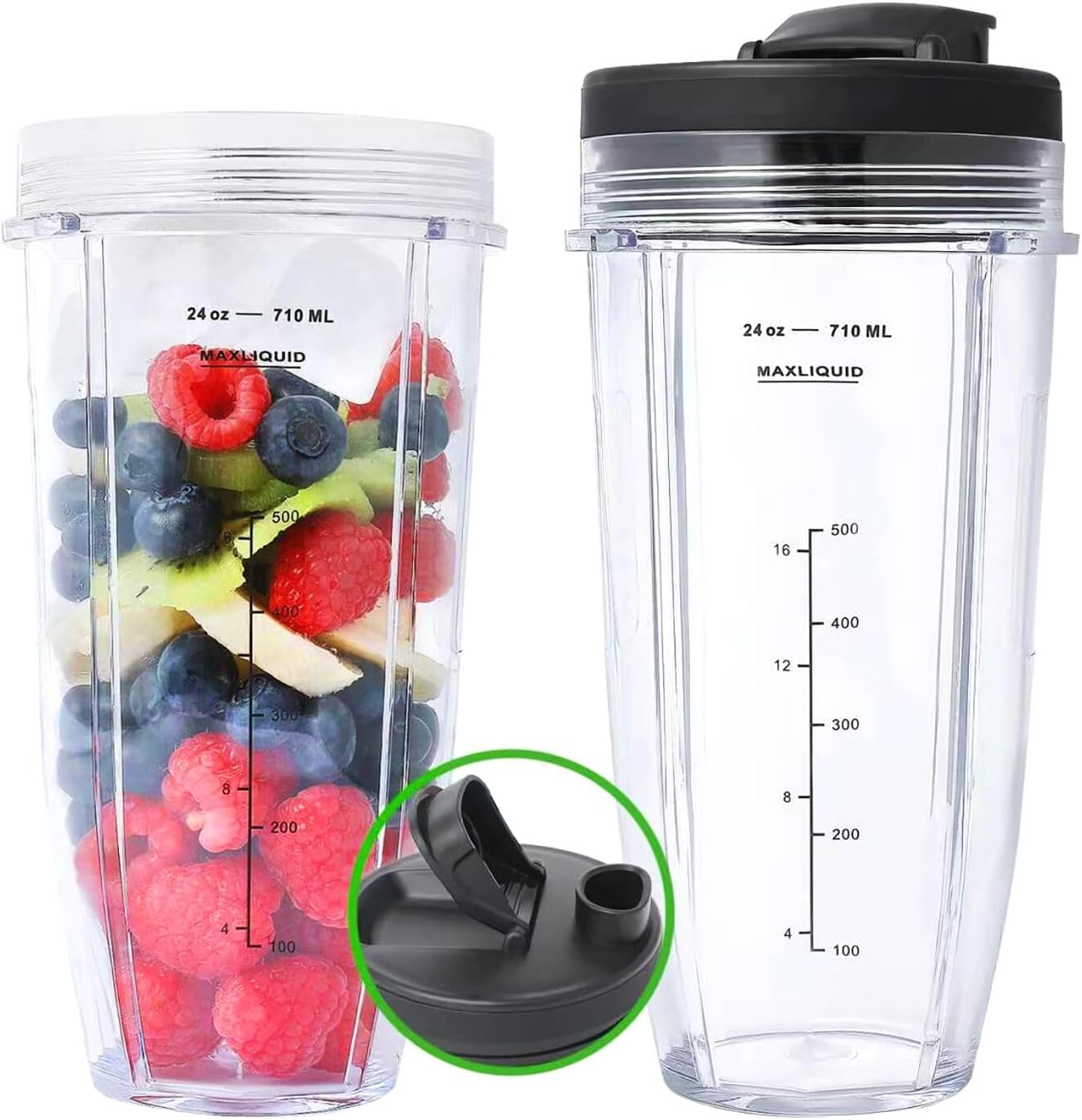 Ninja Blender Cups - 24oz Sip & Seal for Smoothies