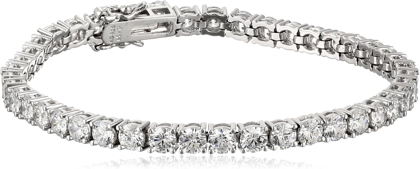 Timeless Tennis Bracelet with Round Cut Cubic Zirconia Elegance