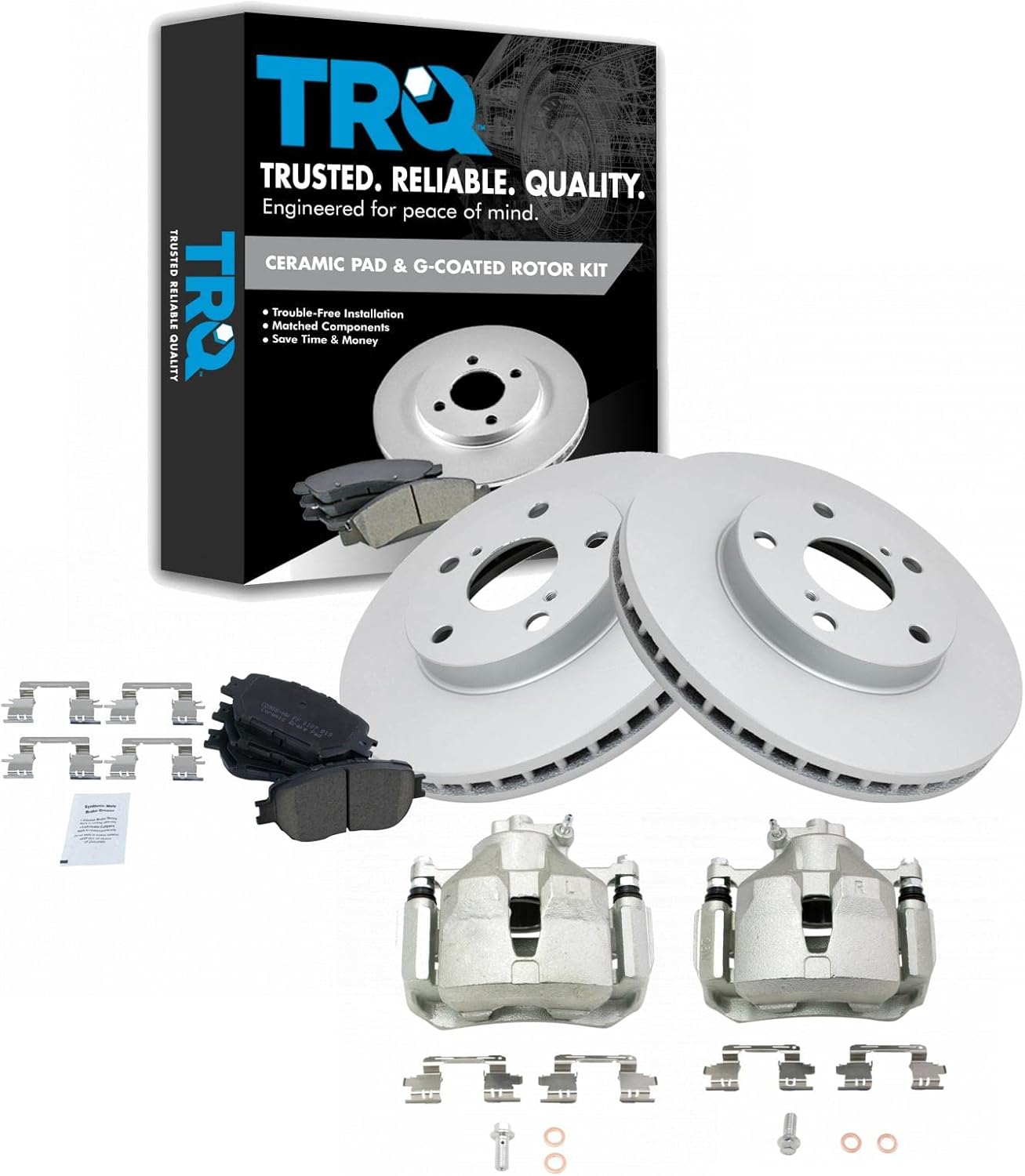TRQ Front Brake Pad and Rotor Set for 2002-2006 Toyota Camry