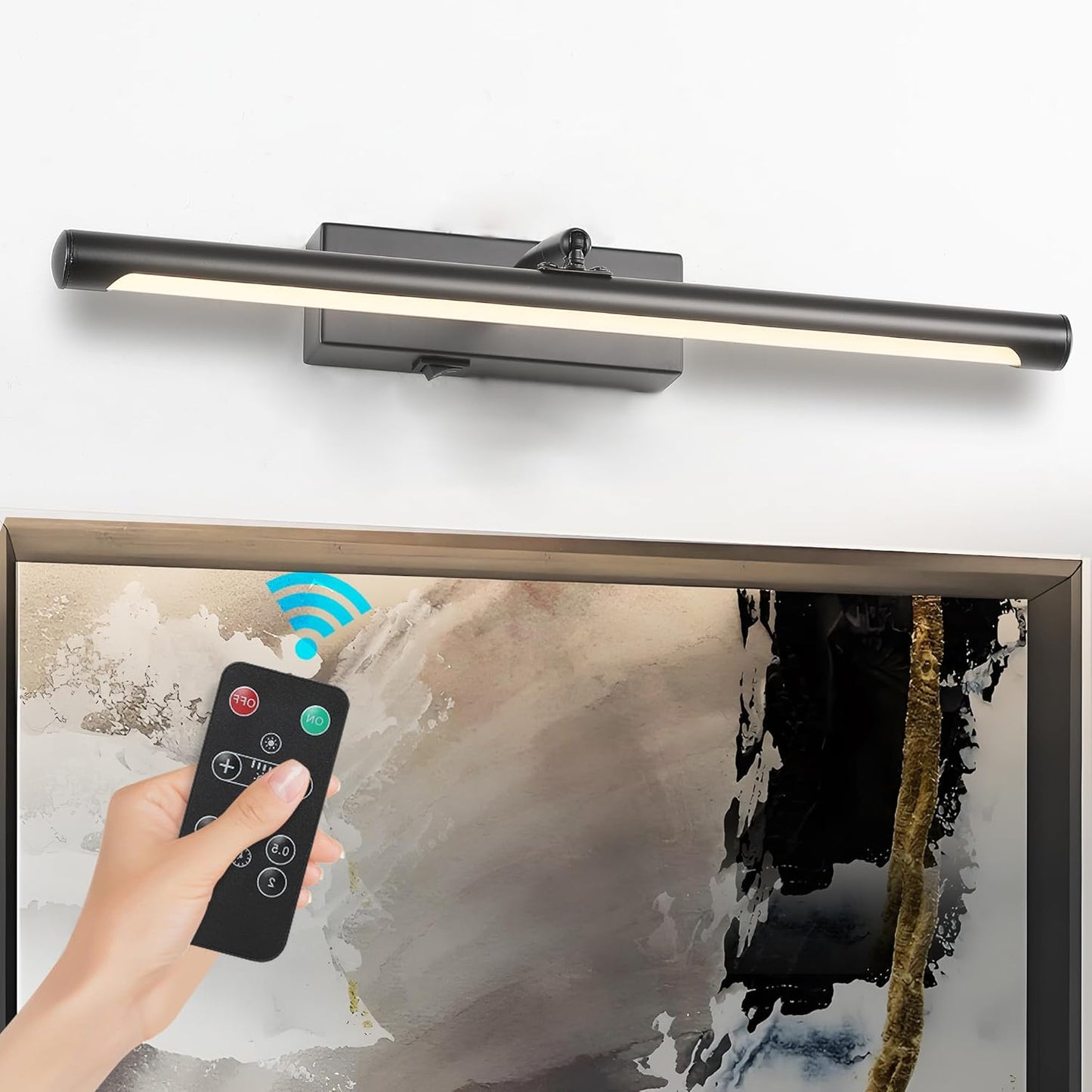 Picture Light for Wall Battery Operated - 12in Rechargeable Art Light