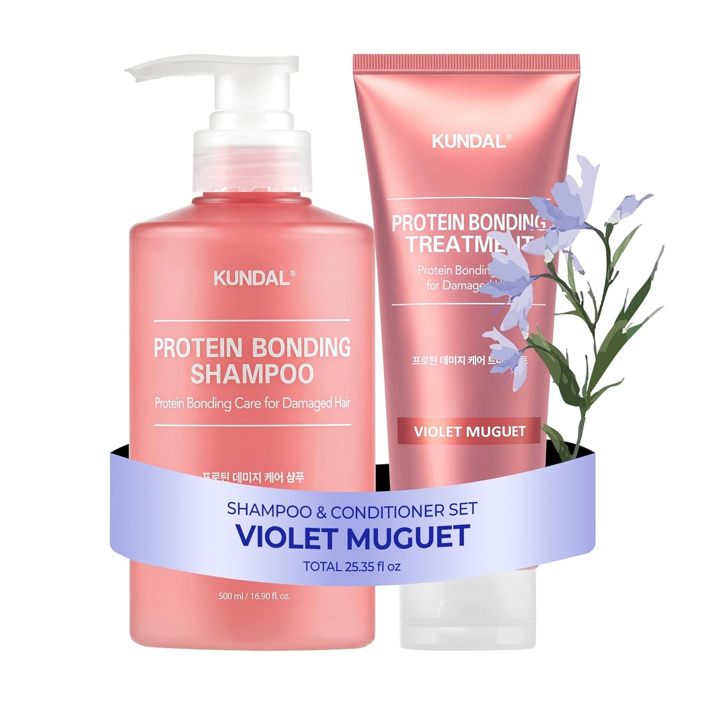 KUNDAL Protein Bonding Shampoo and Conditioner Set for Hair Care