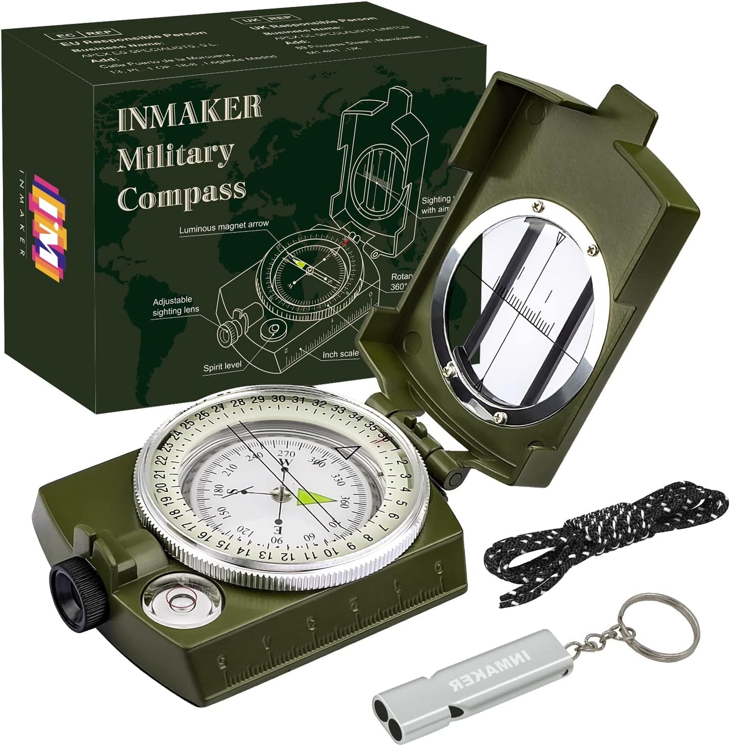 INMAKER Kids Luminous Compass - Outdoor Survival Essential