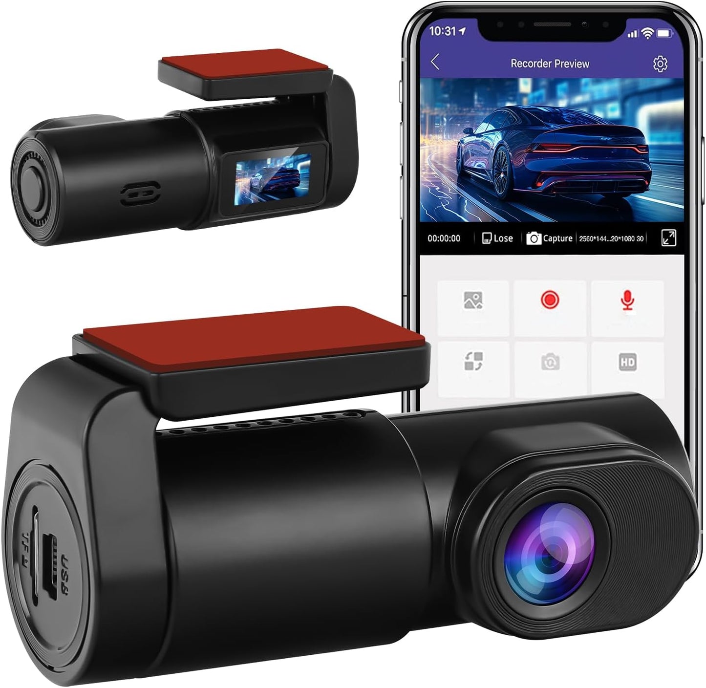 NICEWIN Mini WiFi Dash Cam - Super Night Vision