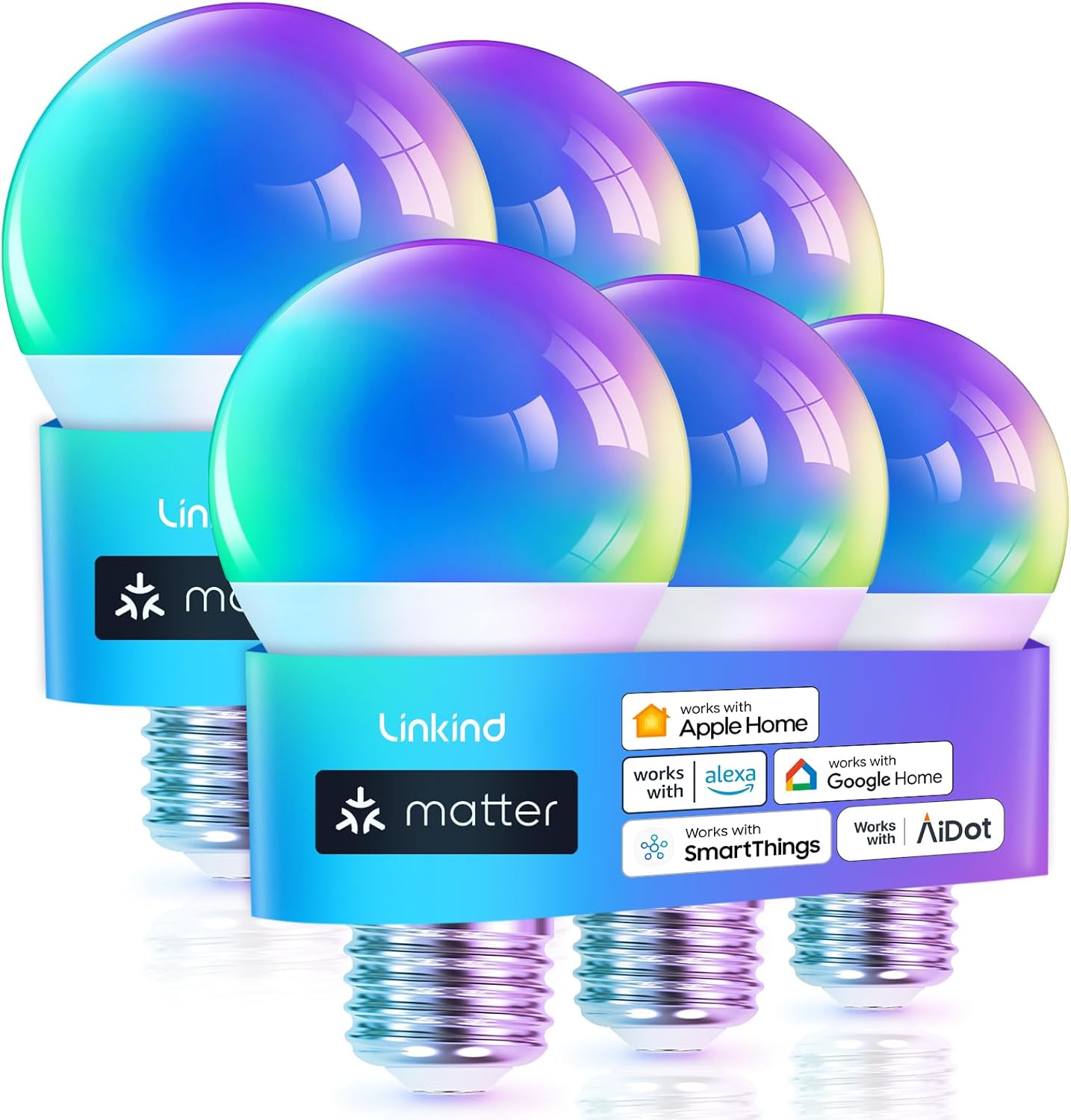 Linkind Matter Smart Light Bulb - WiFi Color Changing Mood Lighting