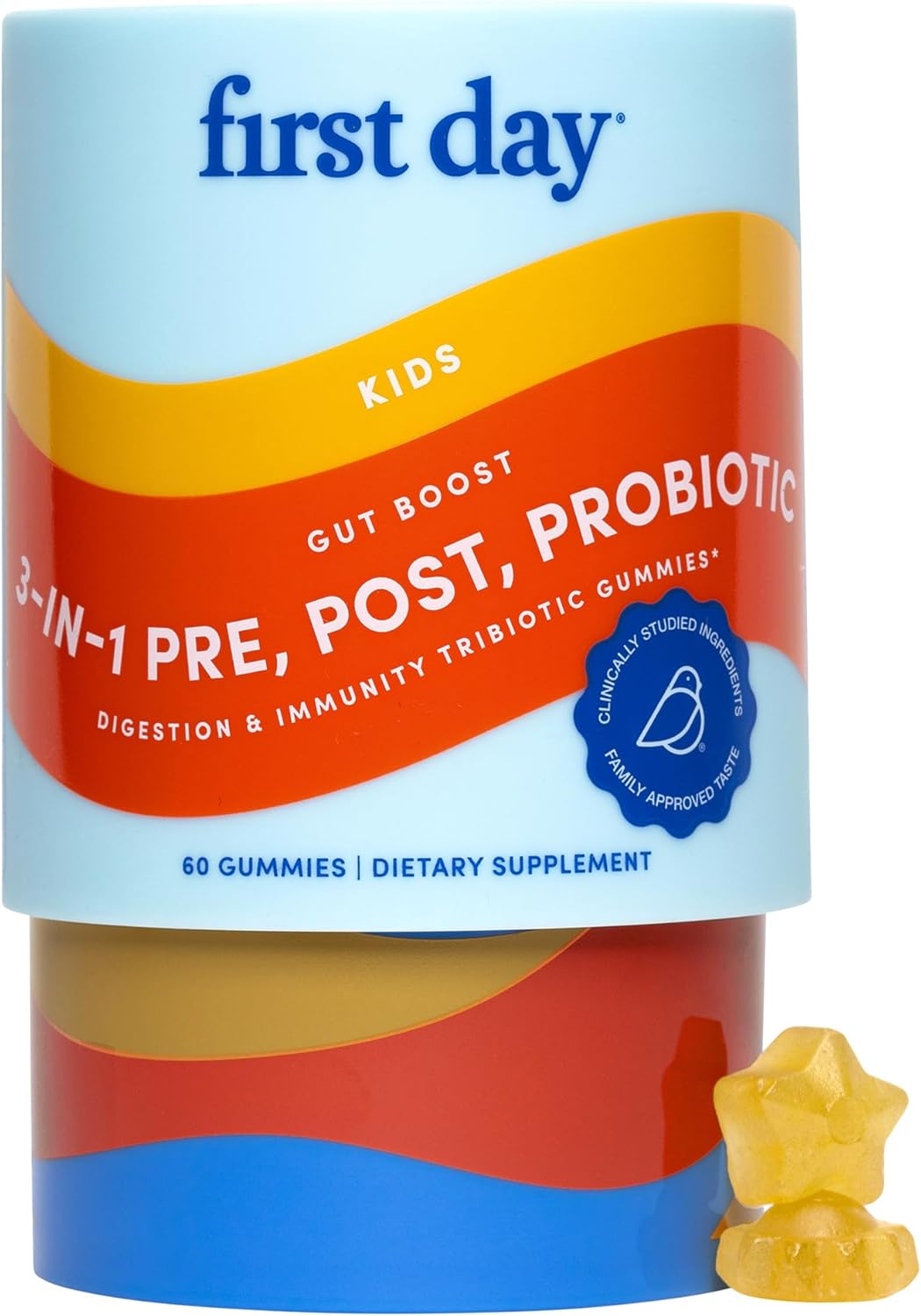 FIRST DAY Kids 3-in-1 Probiotic Gummies for Digestive Health