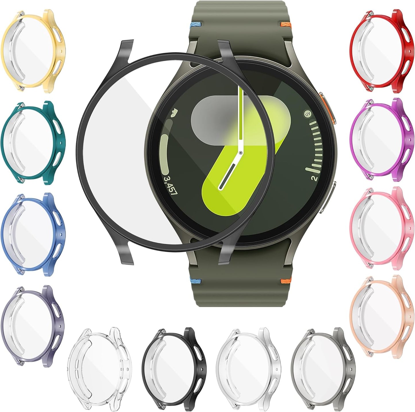 Protective 12-Pack Soft TPU Case for Galaxy Watch7 44mm by YUVIKE