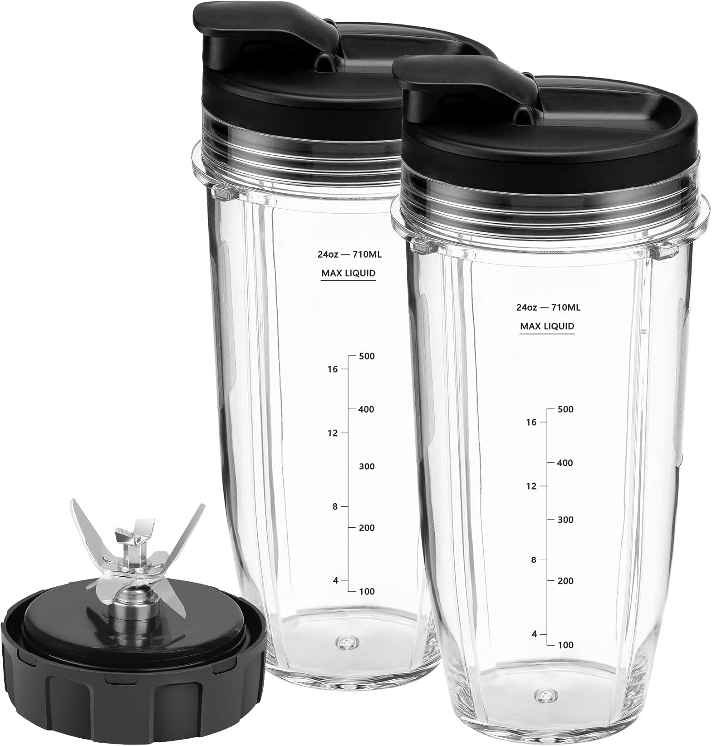 24oz Ninja Blender Cups w/ To-Go Lids & Blade, Nikkar