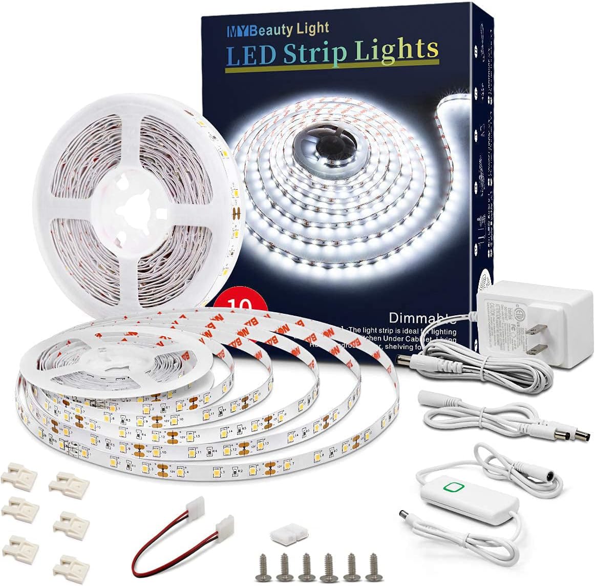 Dimmable 32.8ft LED Strip Lights for Indoor Decor and Mood Lighting