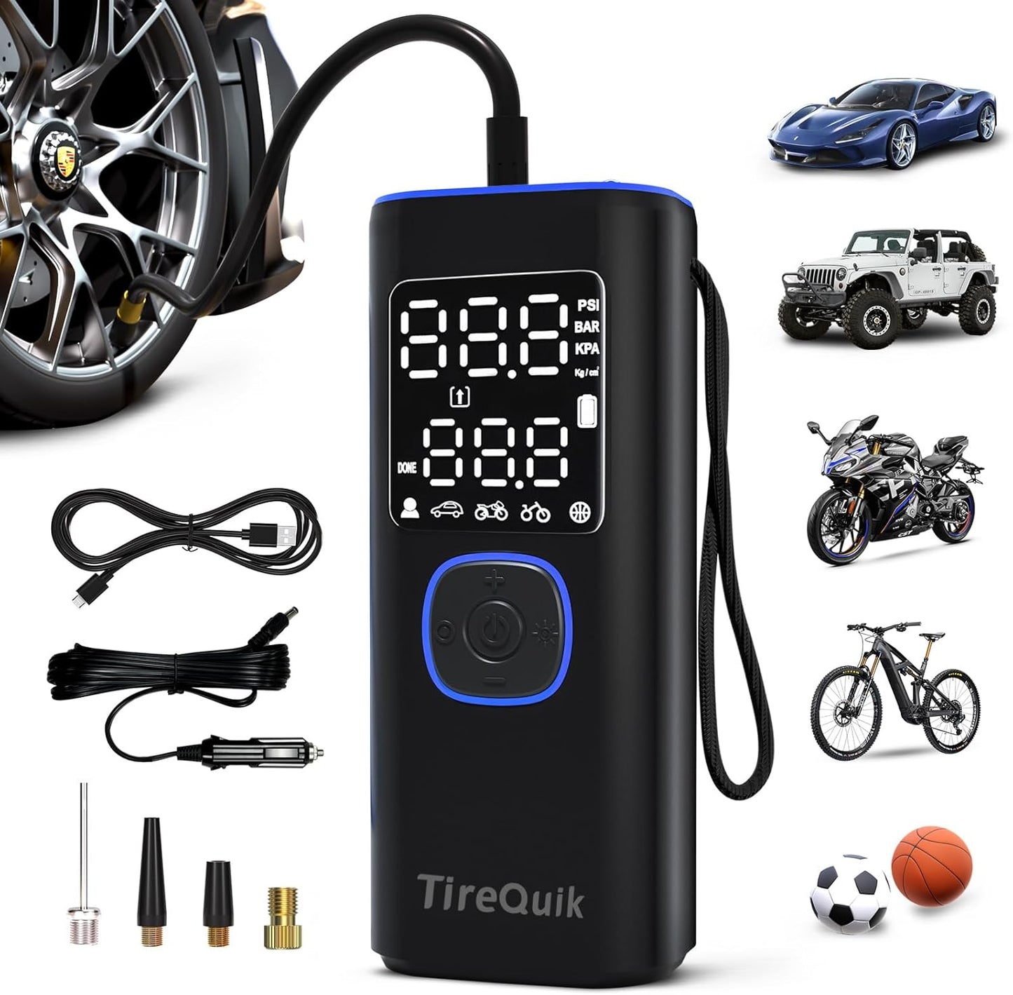 Instantly Inflate with TireQuik 150PSI Air Pump