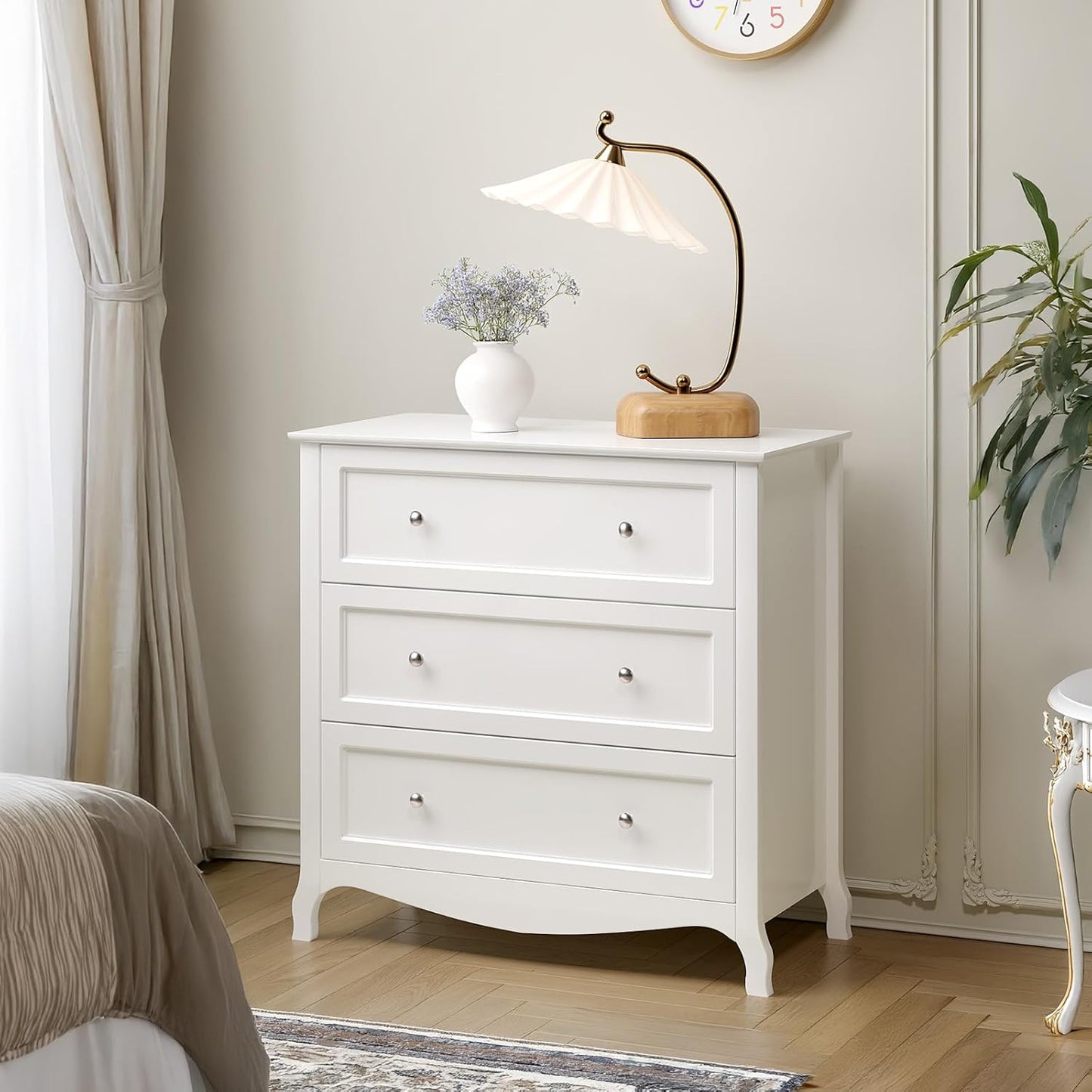 Elegant 3 Drawer Nightstand for Bedroom Storage Solutions