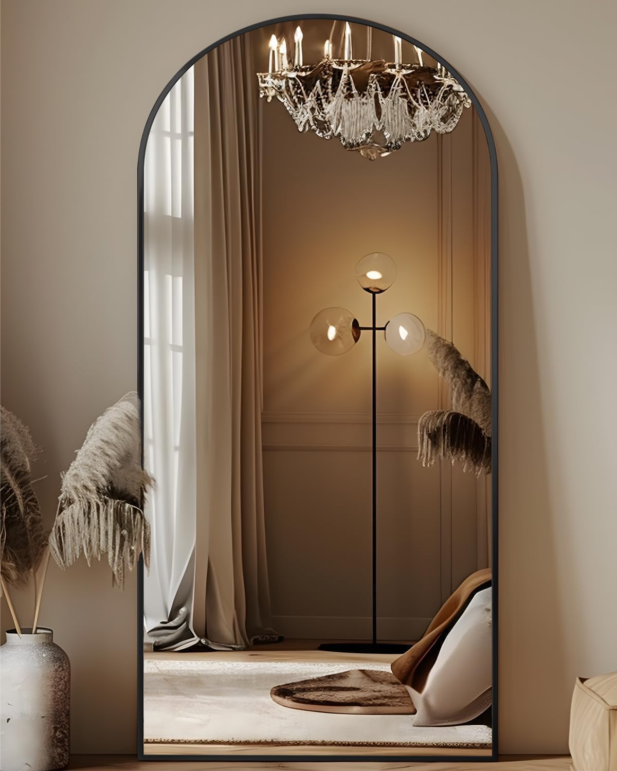 Antok Full Length Mirror 68x26 Arched Floor Standing Design