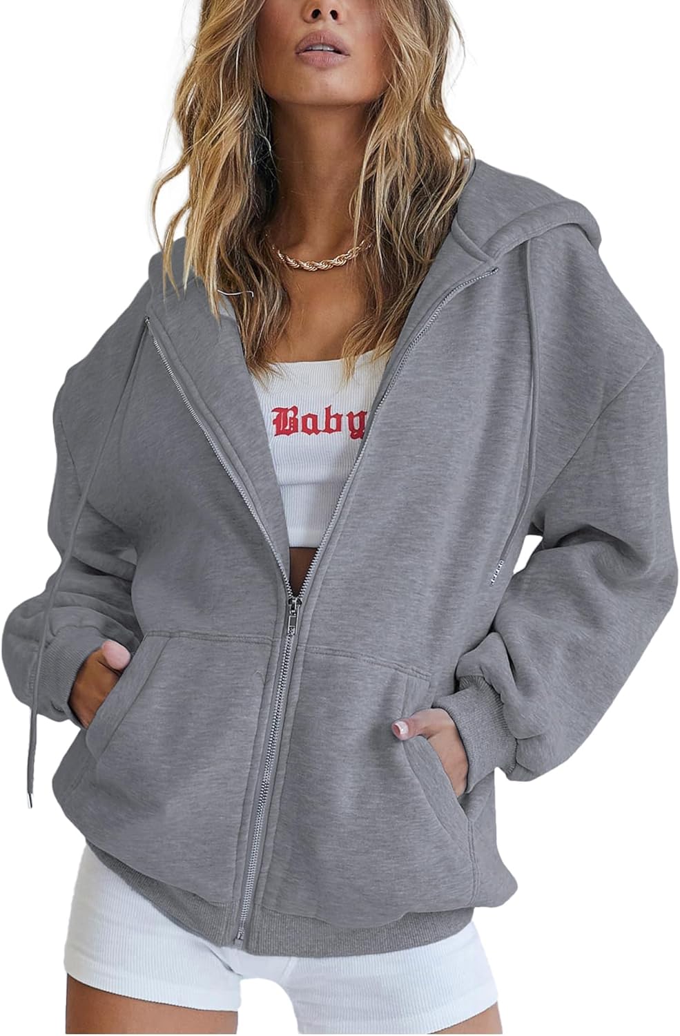 PRETTYGARDEN Women's Zip Up Y2K Hoodies for Casual Style