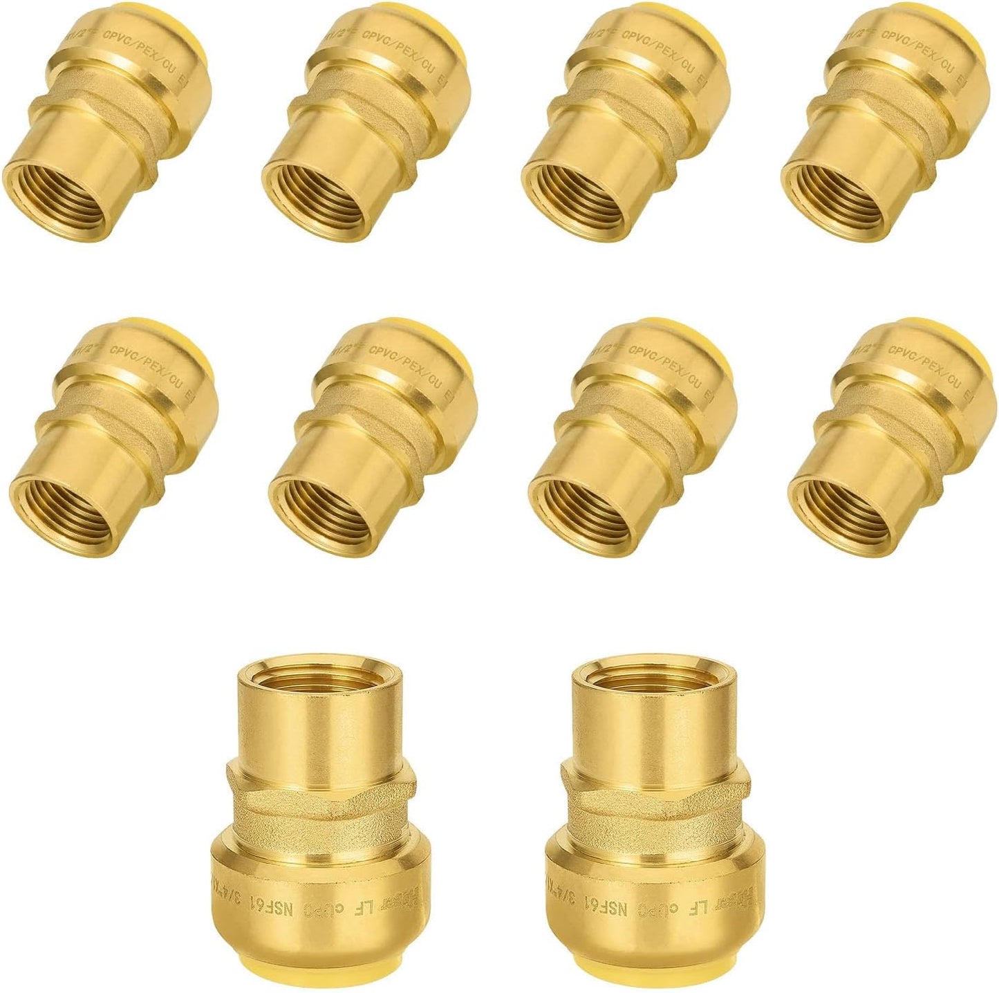 10 PCS Brass Couplings for Easy Plumbing Repairs and Installations