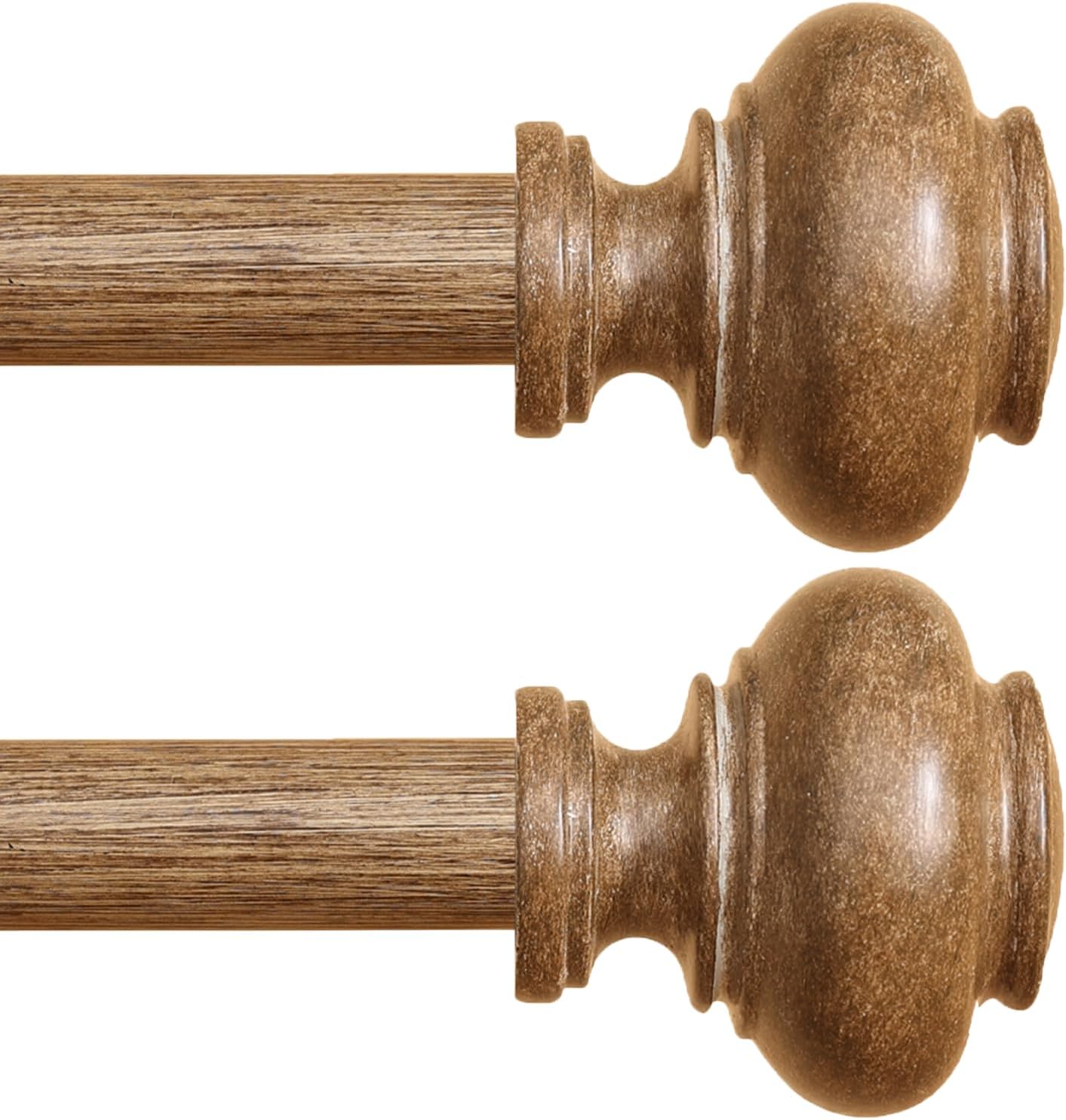 Wood Curtain Rods for Windows 48 to 88 Inch 2 Pack Heavy Duty