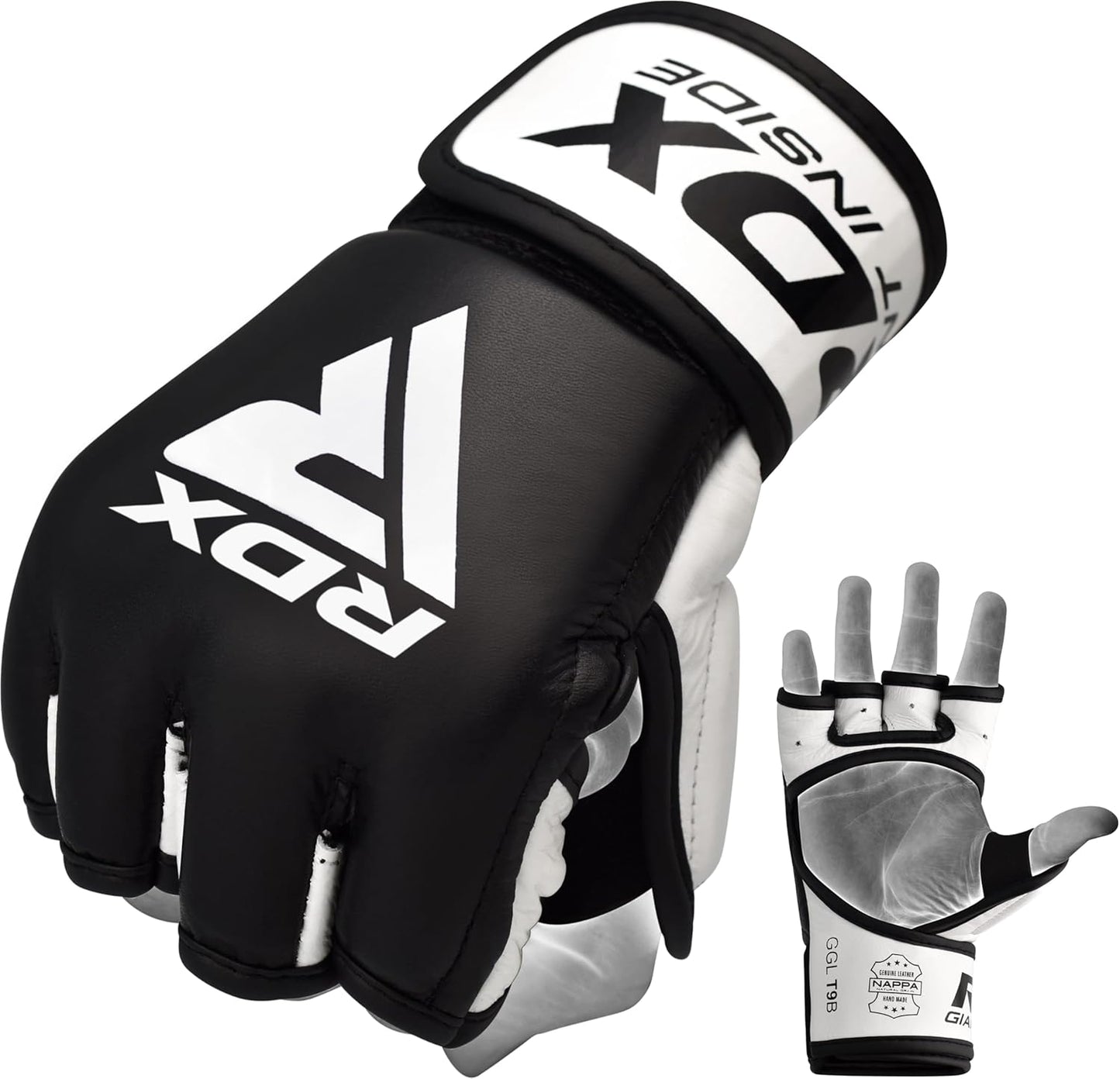 RDX Cowhide Leather MMA Gloves - Ultimate Grappling Power