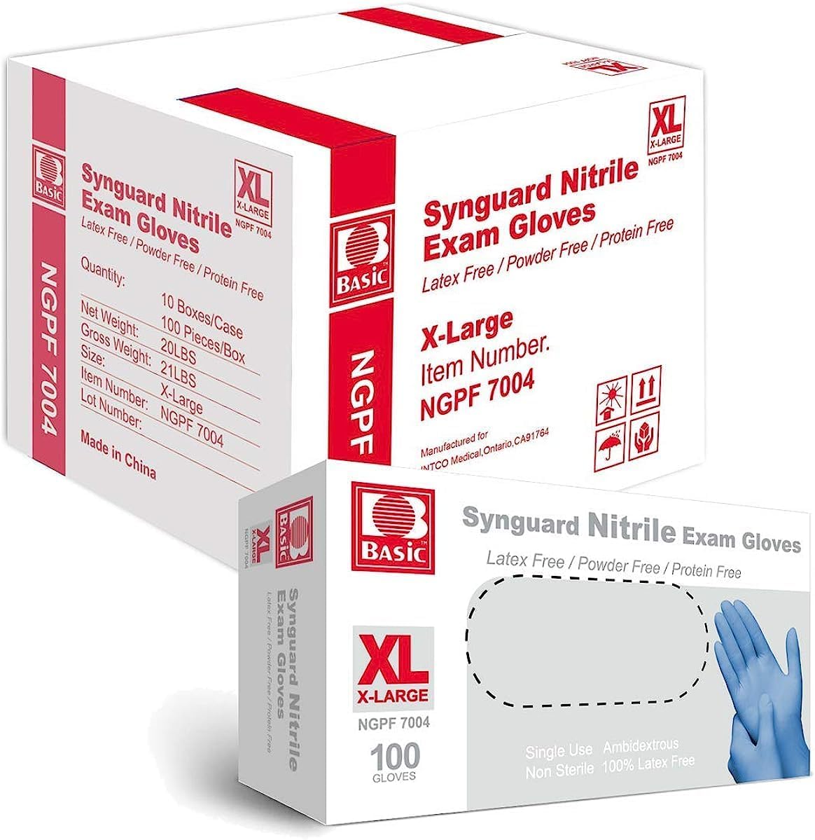 1000 Pcs Blue Nitrile Exam Gloves - Latex-Free & Powder-Free