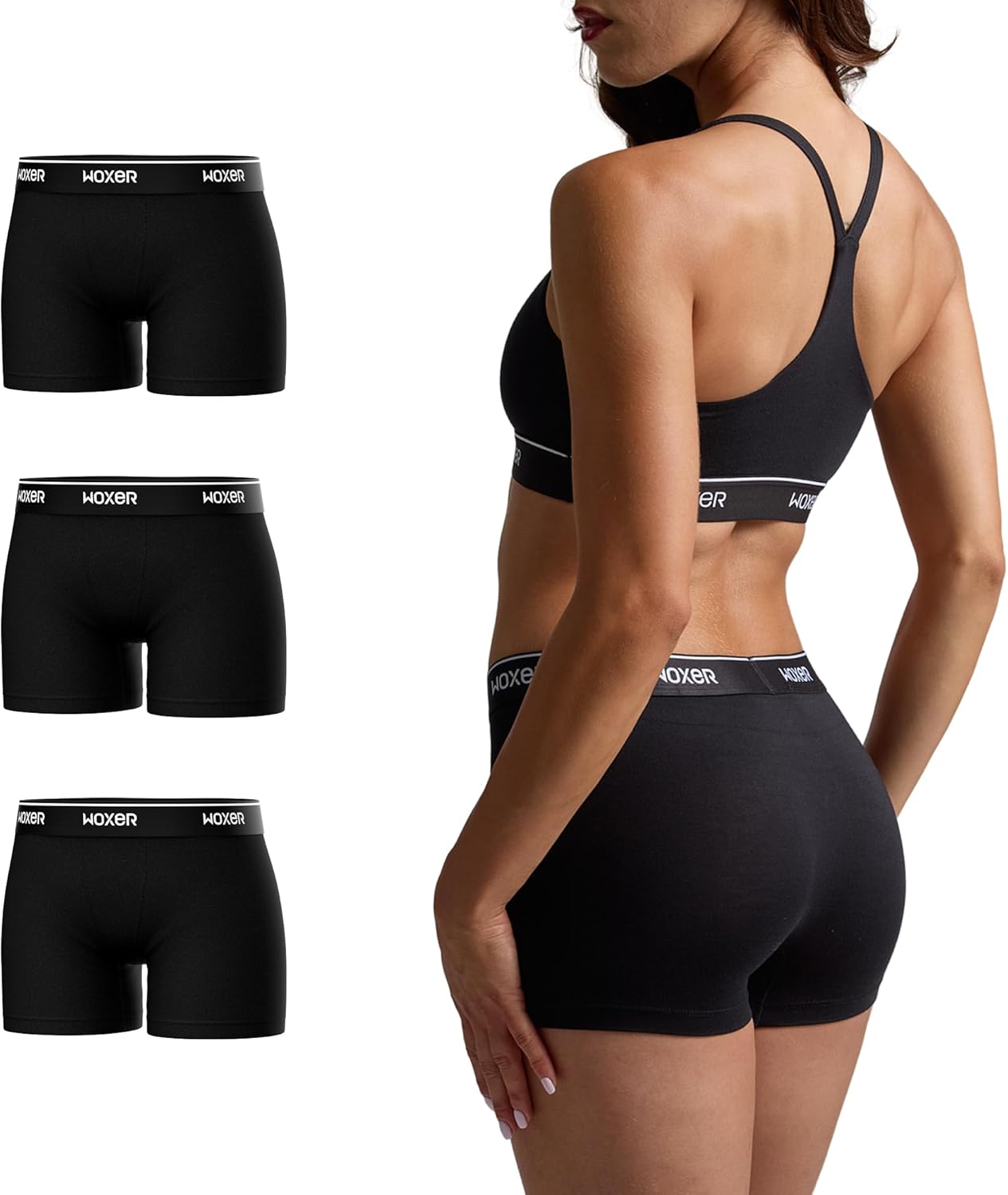 Woxer Womens Boxers - Comfortable 3in Boy Shorts Underwear