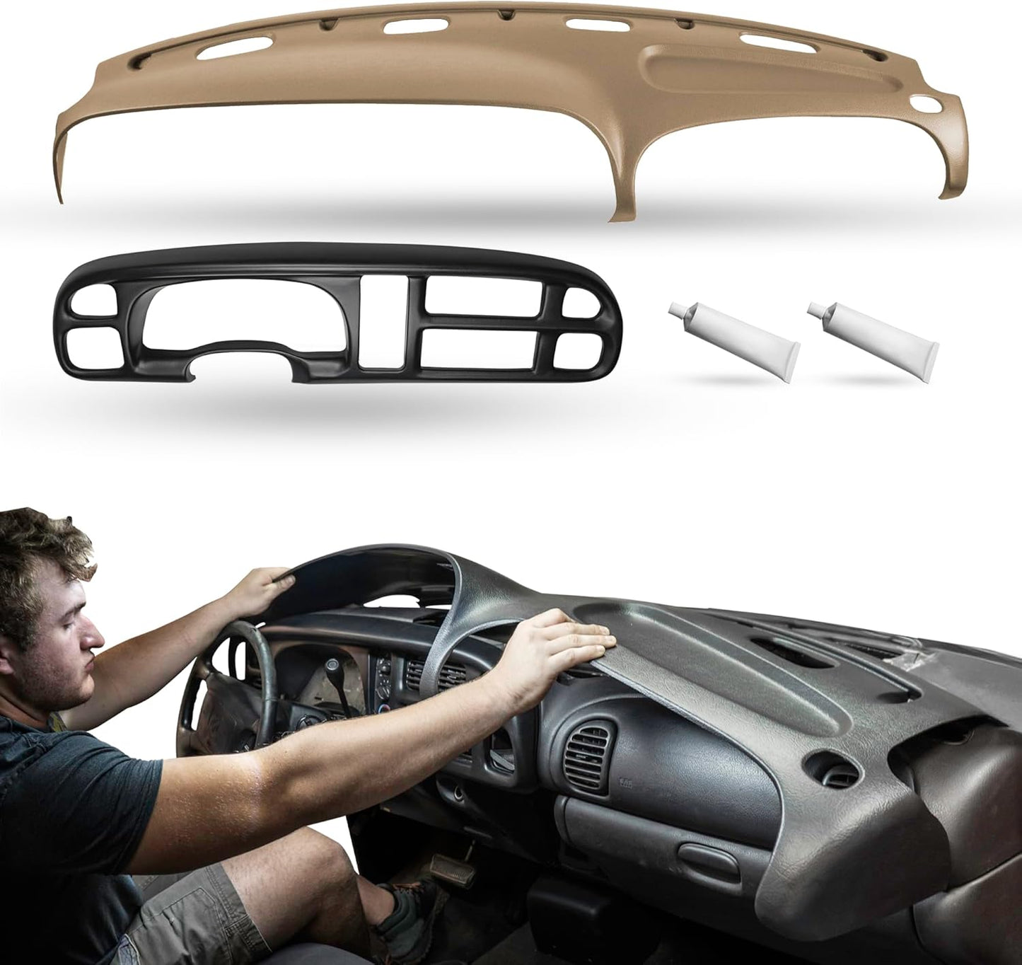 DASHSKIN Molded Dash Skin Cover for 99-01 Dodge Ram 1500