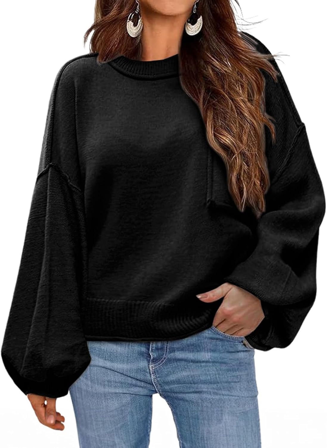 Dokotoo Women's Casual Pullover Sweater for Fall and Winter