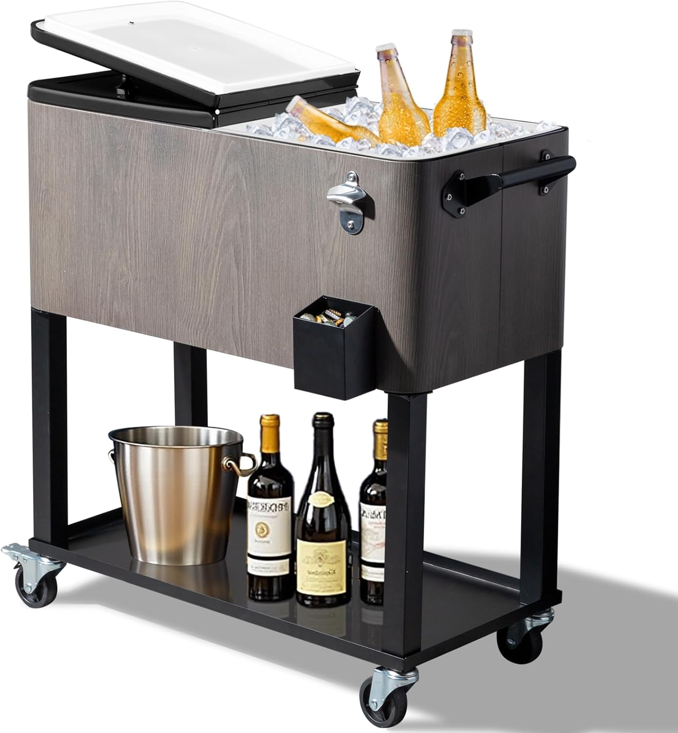 Outvita 80 Quart Rolling Ice Chest for BBQ and Beach Activities