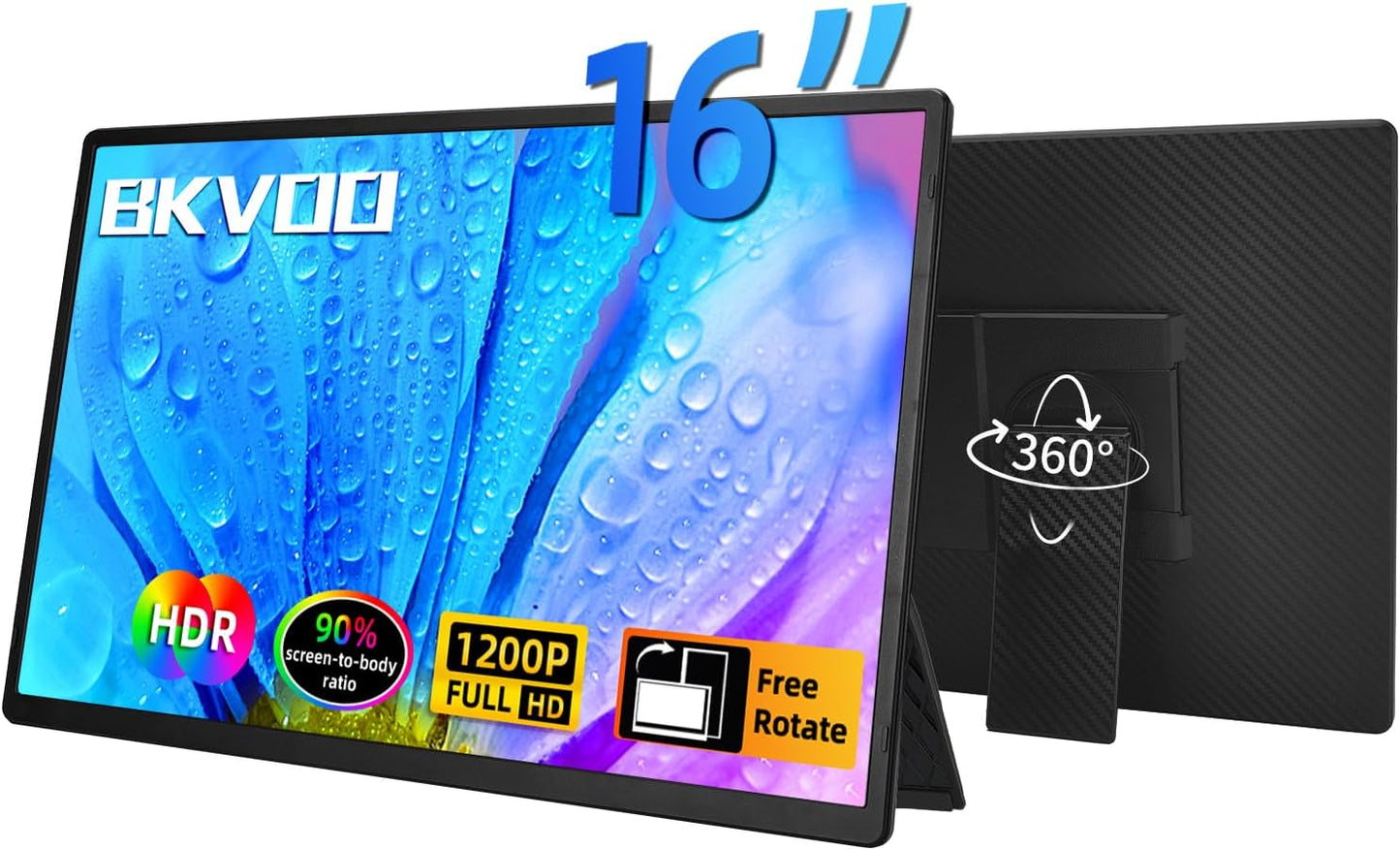 Portable Monitor Laptop Screen Extender - 16in 1200P FHD Display
