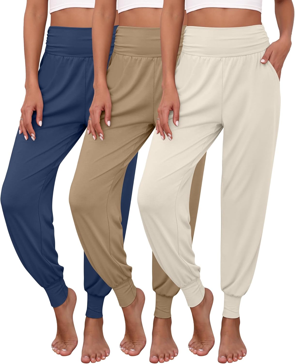 Ficerd Women's Lounge Pants 3 Pack for Cozy Yoga and Jogging