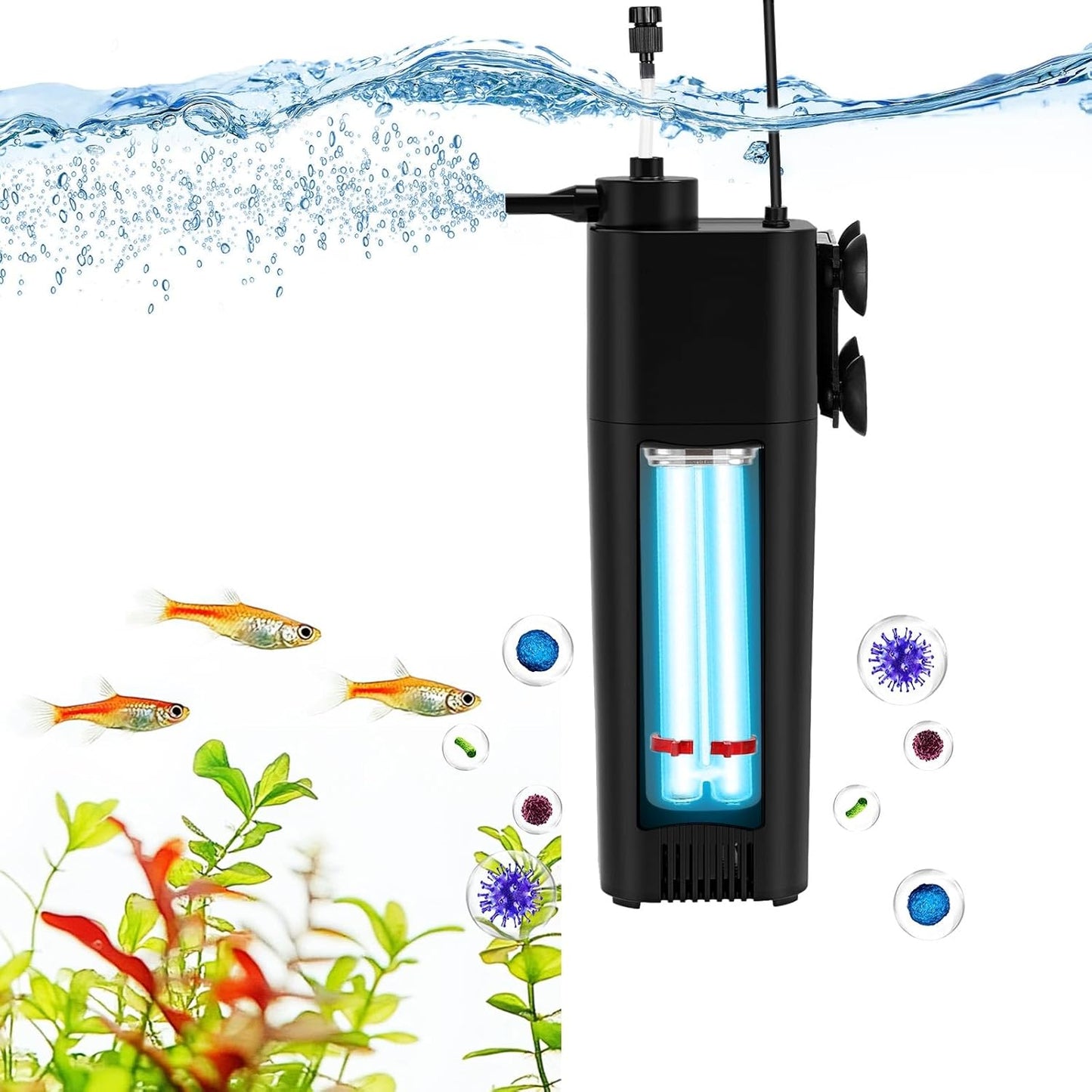 Fishkeeper Aquarium Filter U-V for 10-75 Gallon Tanks