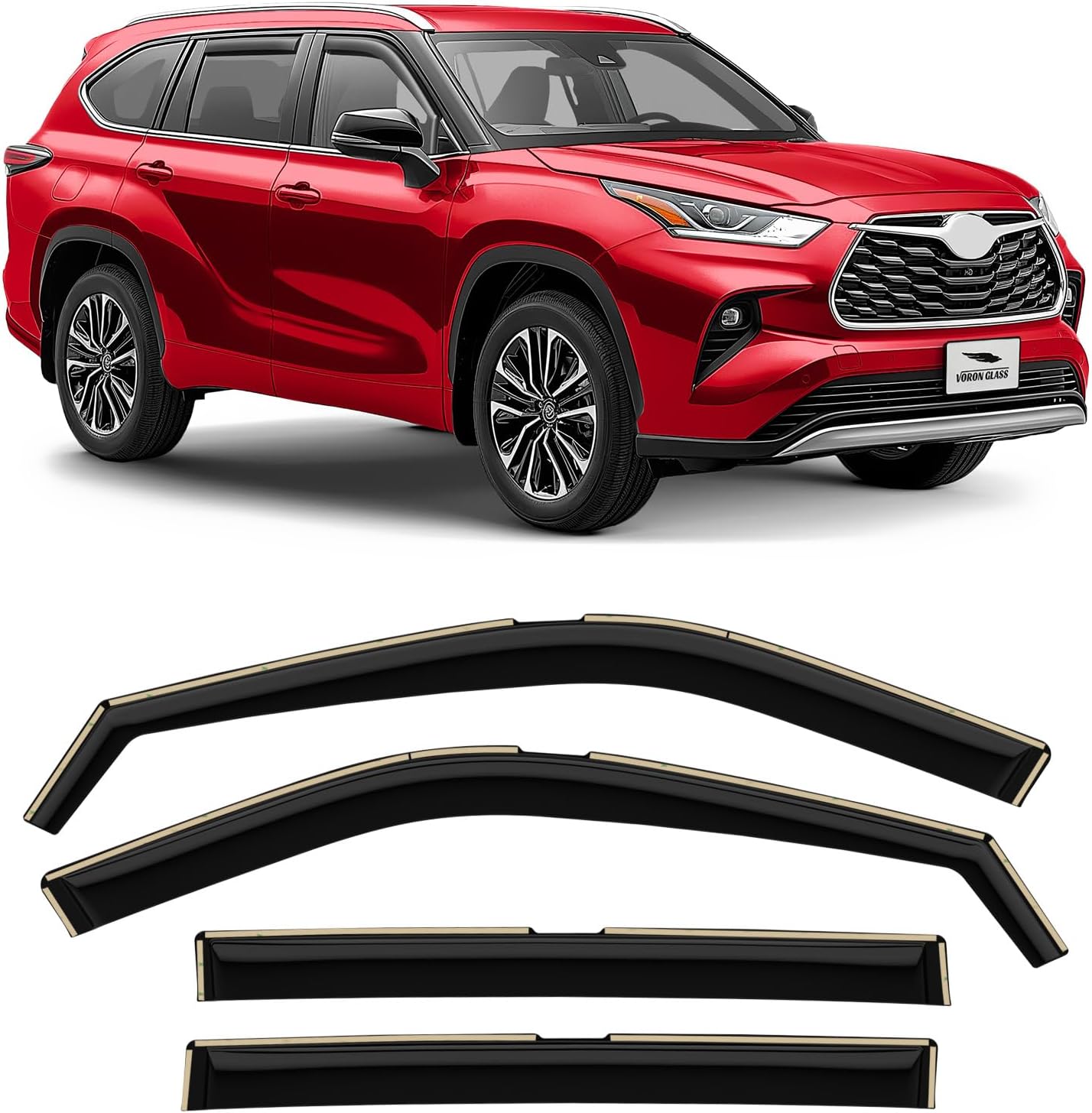 Voron Glass Extra Durable Rain Guards for Toyota Highlander 2020-2025