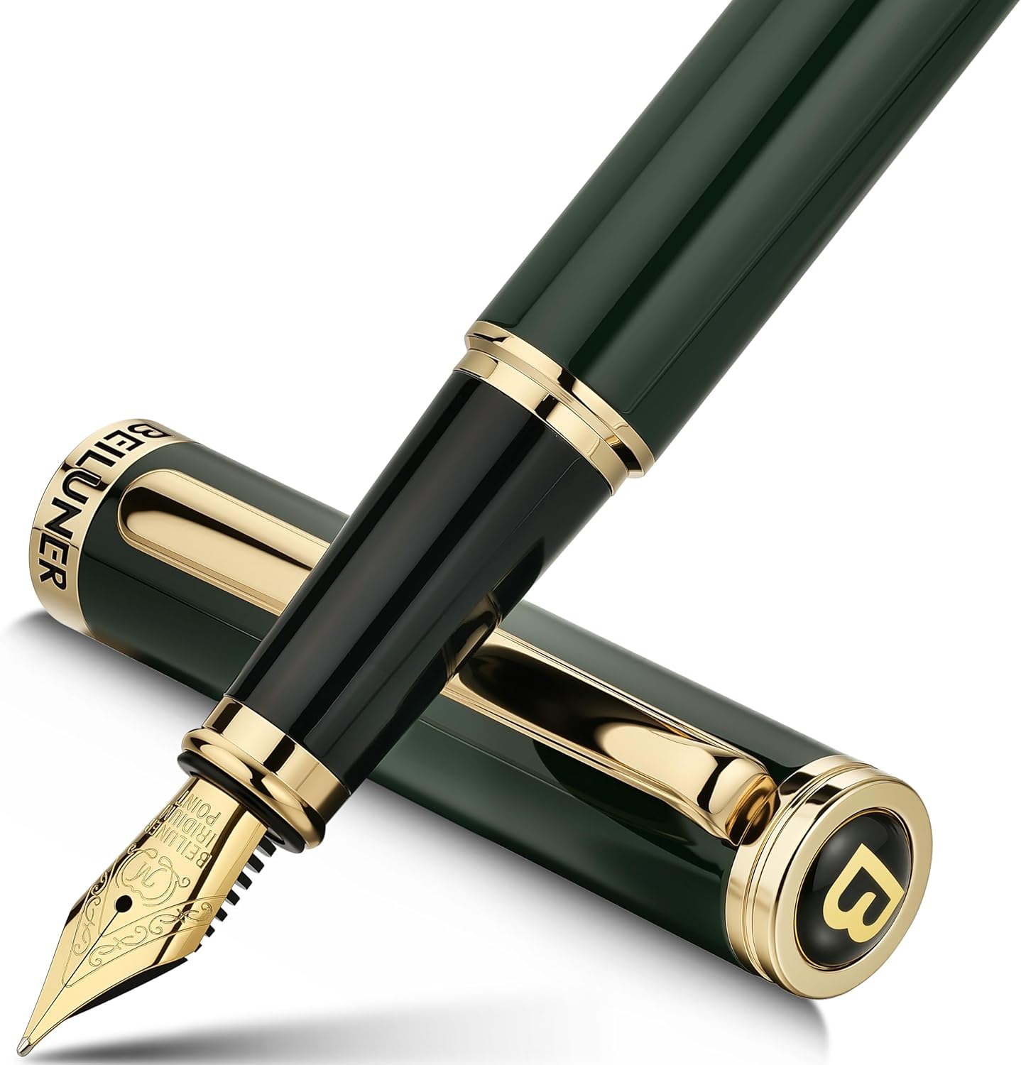 Racing Green Fountain Pen with 24K Gold Finish for Luxury Writing
