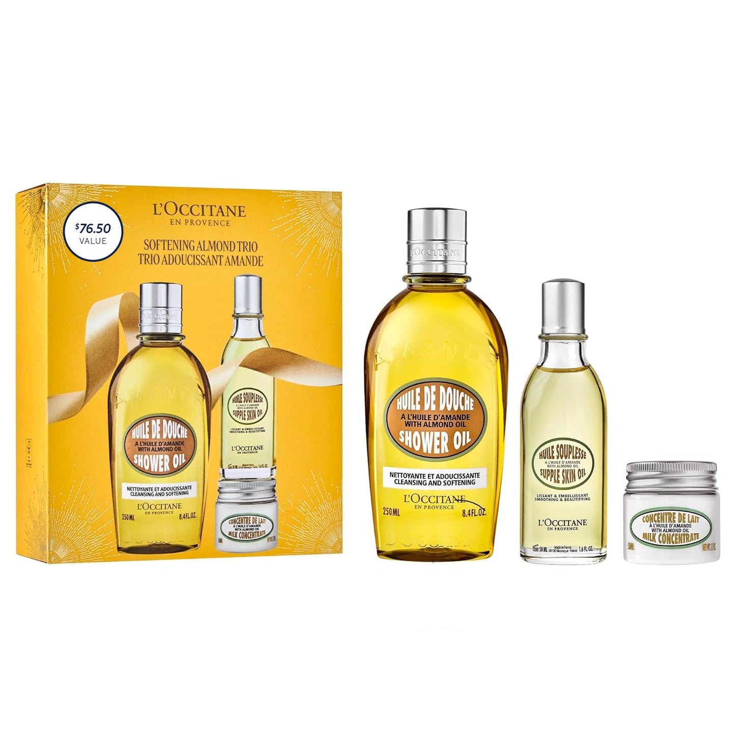 LOccitane Softening Almond Trio Gift Set for Smooth Skin Care