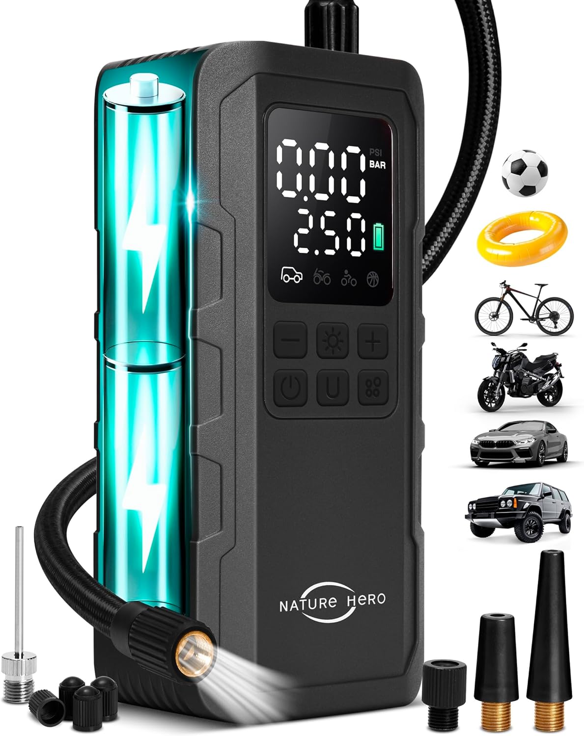 Fast Inflate Anywhere - 150PSI Portable Tire Inflator